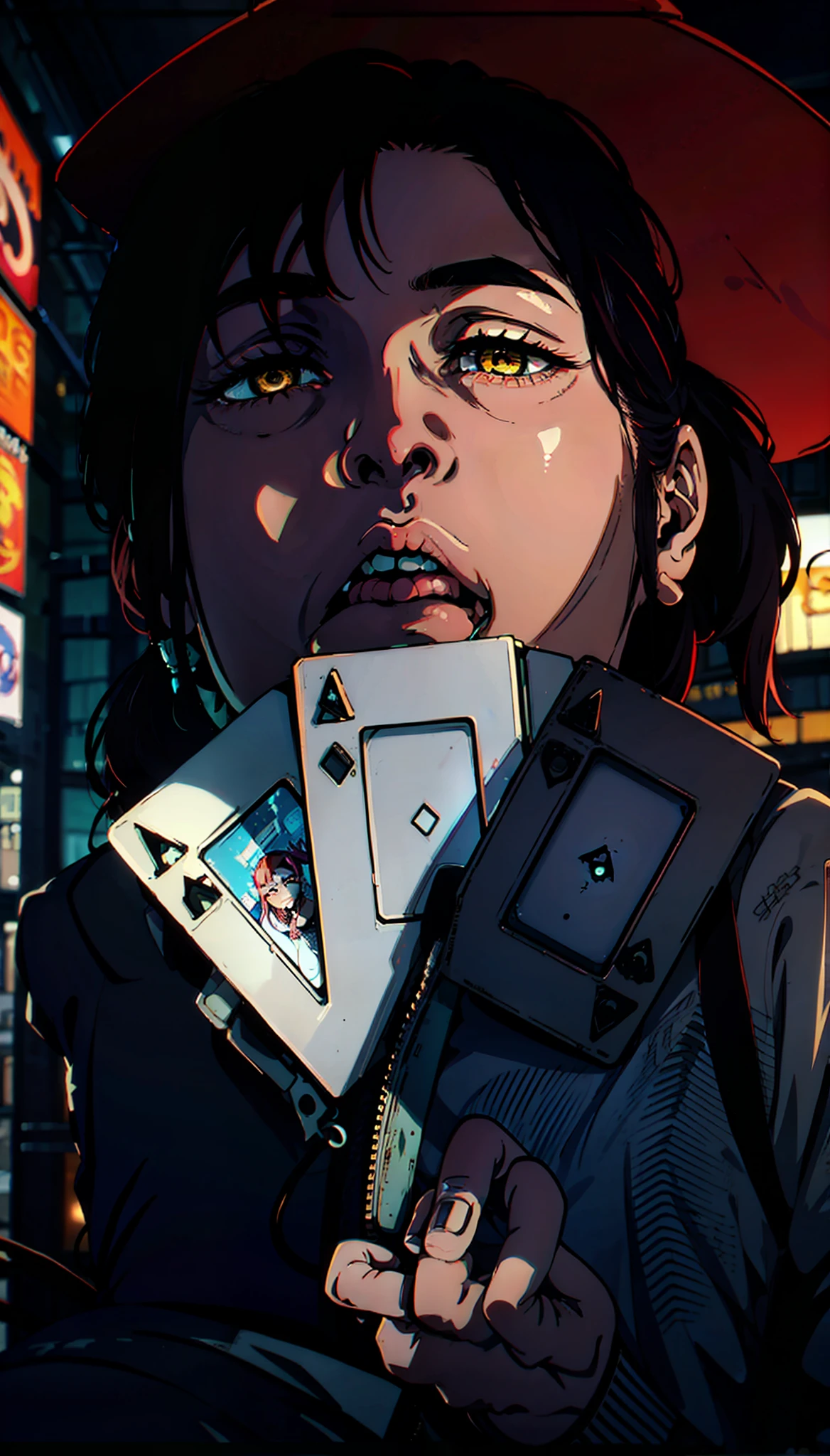 Cyberpunk city from the science fiction film, rua cheia, bem a noite, Chinoiserie Buildings, ponte, loja antiga, irregular, luzes coloridas da cor azul, marinho, laranja e vermelho saindo de iluminarias e postes de luz. Pumpkin heads around town, placas de circuito, fios, intrincado, super detalhado, realista, cachorros pela rua, estrutura europeia (( Portugal)) alta qualidade, melhor, super detalhe, detalhe maluco, muito detalhado, fotorrealista, Epic composition, melhor qualidade, 32k --v 6