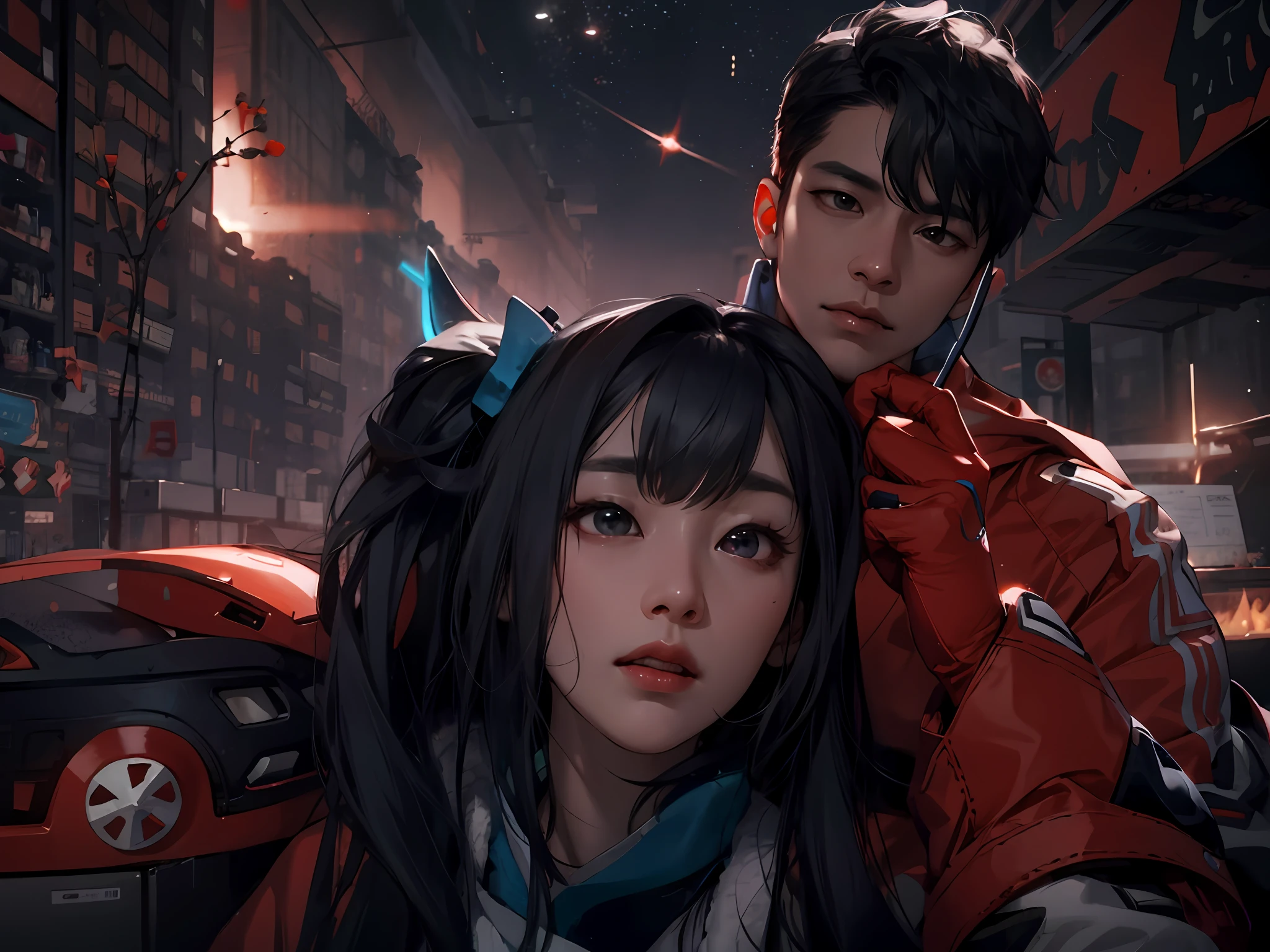 couple,animated,Delicate background elements,Picture,8K,Love,Li Chen and Fan Bingbing