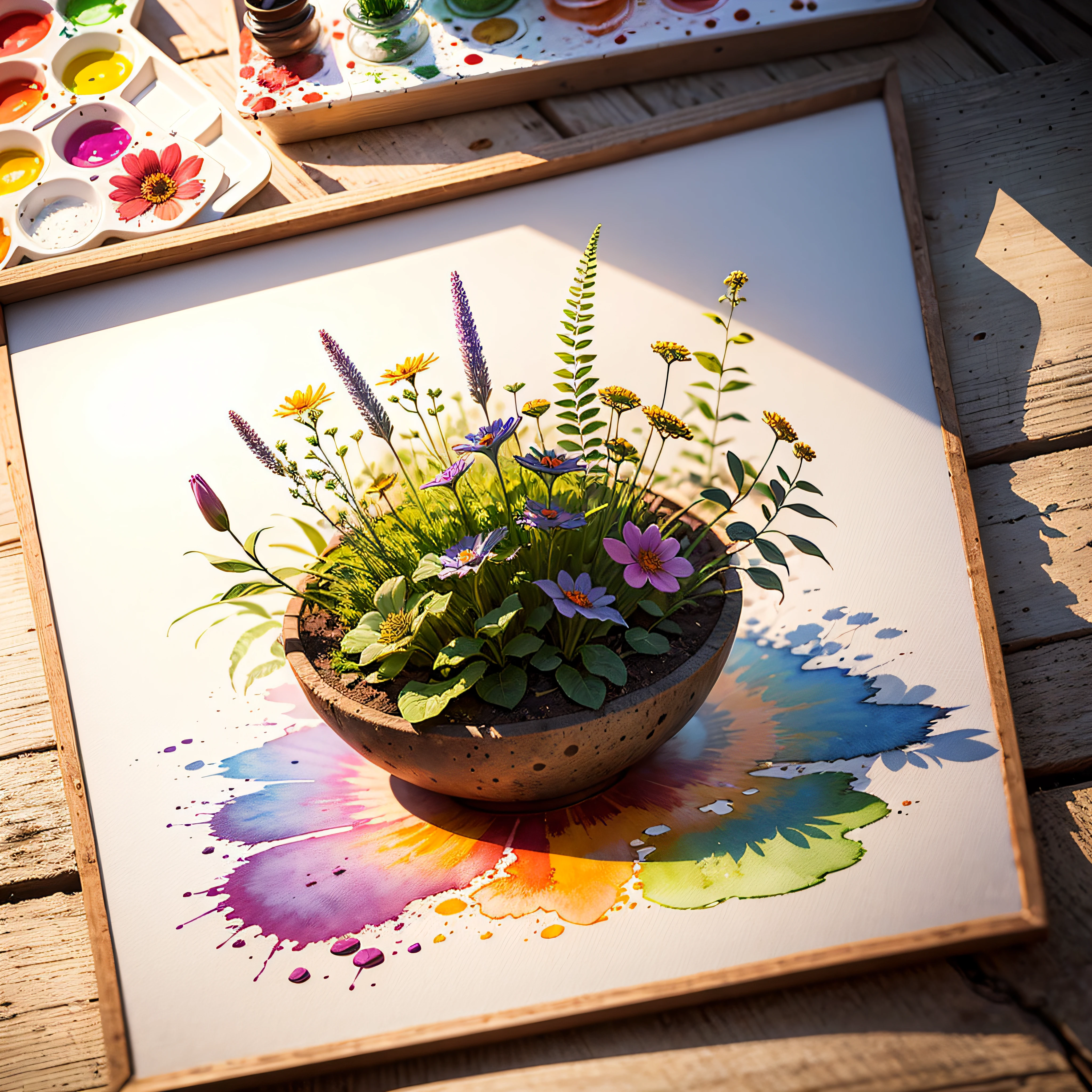 Wild Flowers Art, Watercolor Botanical --auto