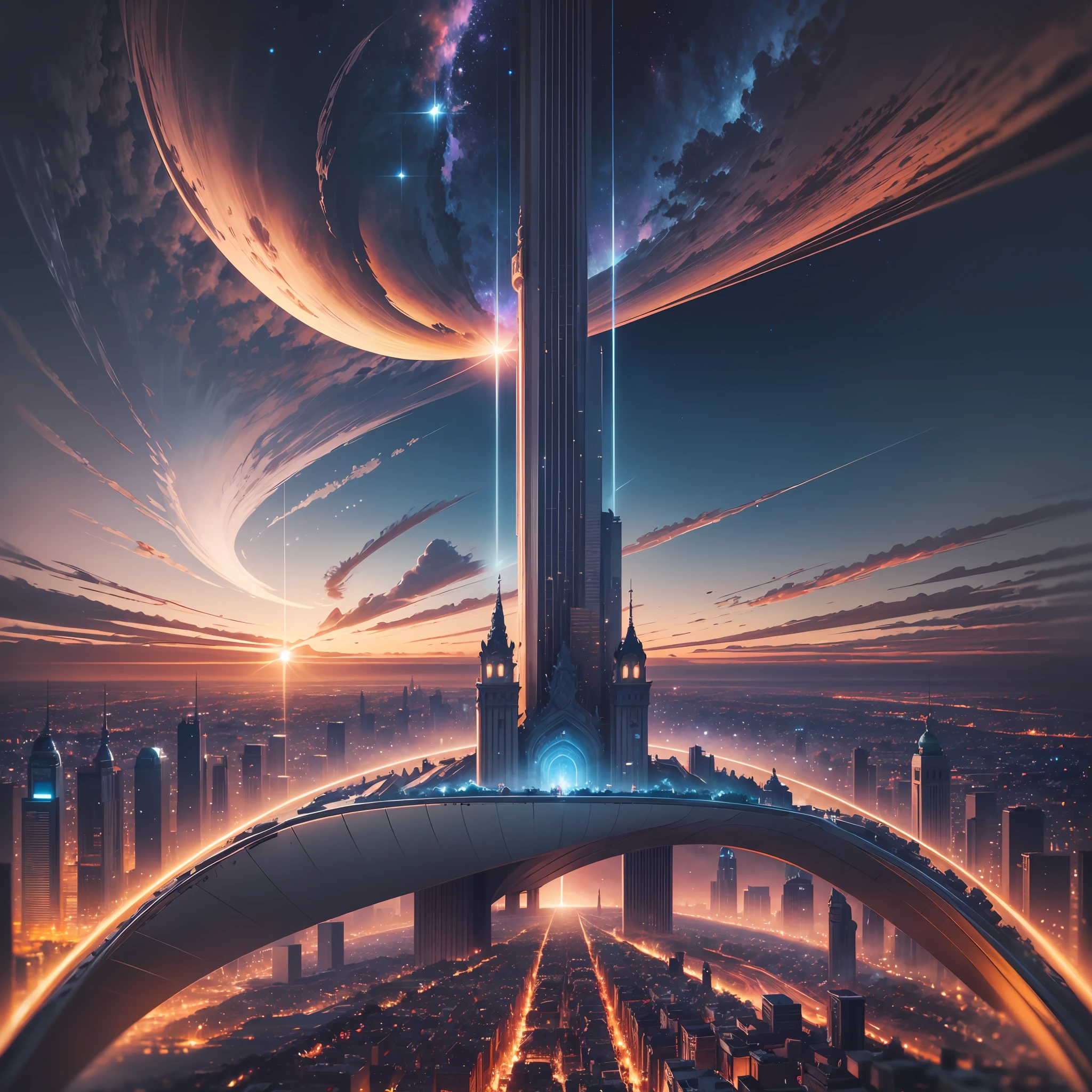 Masterpiece, top quality, 8K, realistic, very detailed CG, fully focused, celestial, glory, shining view of heaven, luminous building, blessing, joy, outstanding culture and art,