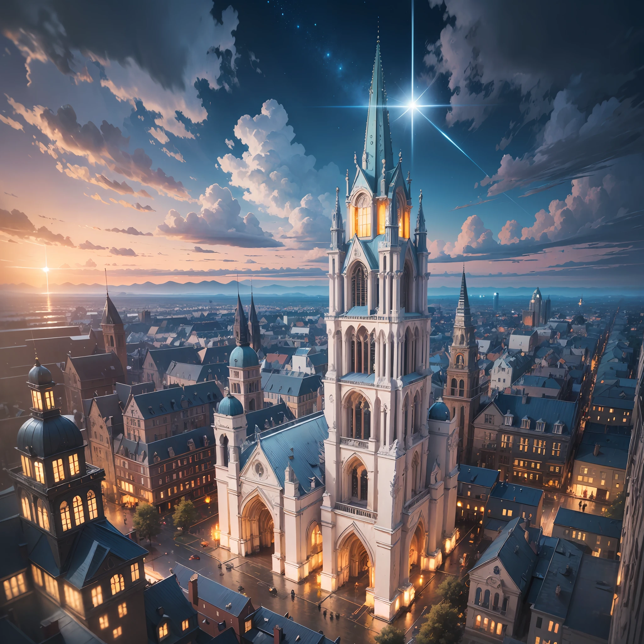 Masterpiece, top quality, 8K, realistic, very detailed CG, fully focused, celestial, glory, shining view of heaven, luminous building, blessing, joy, outstanding culture and art,