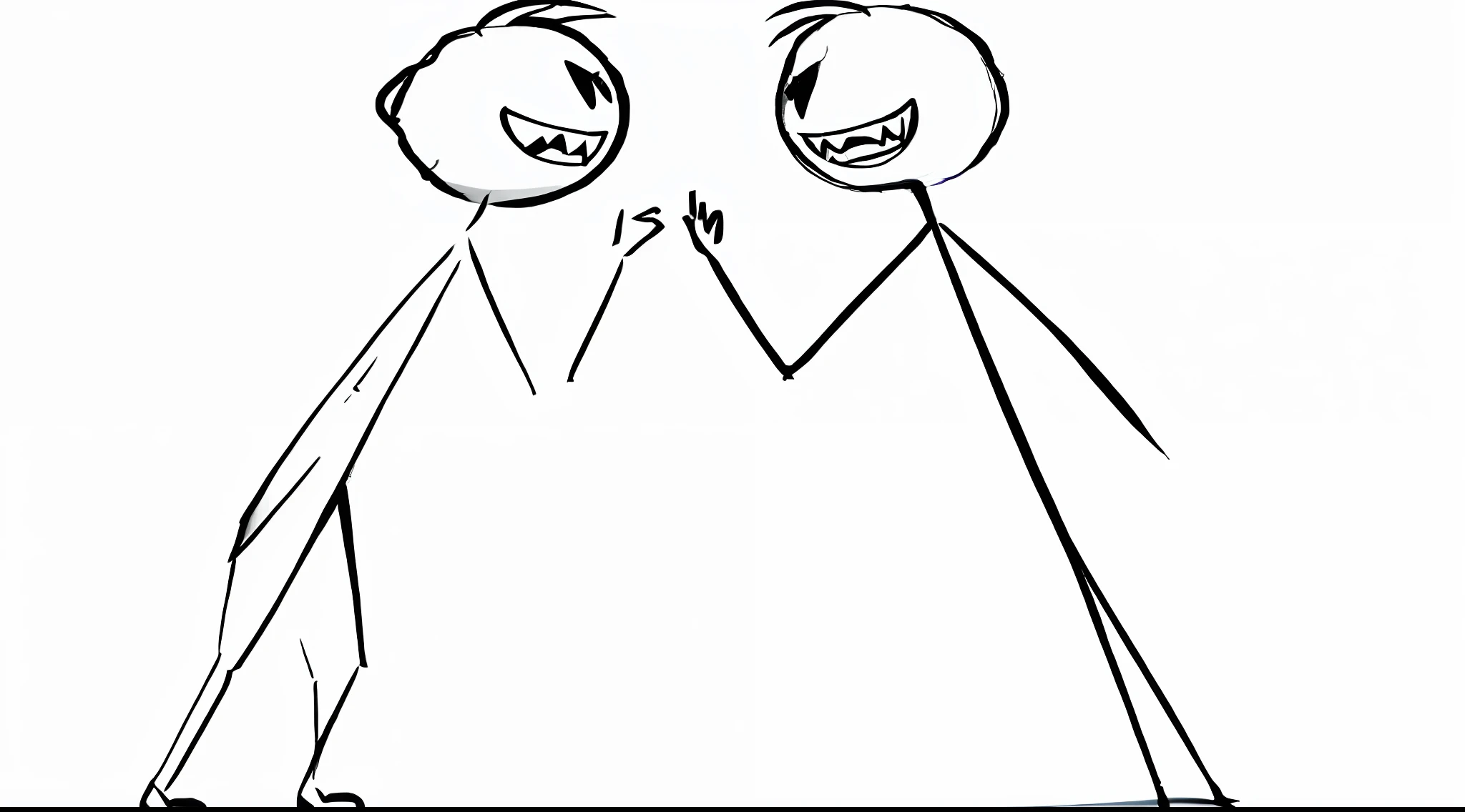 Cartoon stickman drawing two people,One person points to another, they are fighting very angry, Stick figures, stick figure, arguing, 2 people, angry at mirror, funny illustration, people fighting, fighting each other, fight, fights, showing anger, facing each other, drawn, hand drawn cartoon, 1920×1080, facing each other