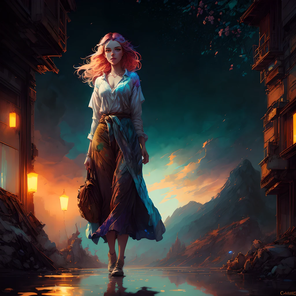 full length body shot,(((ultra warm bright pastel colors))), orange pink white colors, sharp focus, ultra high contrast, lut, ultra insane high resolution intricate textures, texture indentation, there is a gorgeous girl standing on sand wind in the hair, (((((Charlie Bowater, art by Alena Aenami, art by Albert Bierstadt, art by Carne Griffiths))))), luminism, light placement art, octane render, ultra intricately detailed, ultra maximalism, romanticism, 2.5D Parallax Effect, backlight, wet reflections, chromatic aberration,  multiple lighting sources, luminism, spectacular backlight, volumetric ambient occlusion, best lighting, best light play, light bounce, wet  light reflections