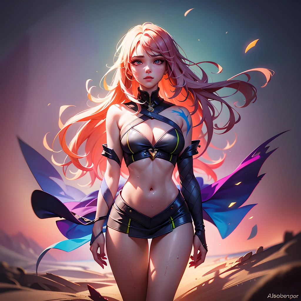 full length body shot,(((ultra warm bright pastel colors))), orange pink white colors, sharp focus, ultra high contrast, lut, ultra insane high resolution intricate textures, texture indentation, there is a gorgeous girl standing on sand wind in the hair, (((((Charlie Bowater, art by Alena Aenami, art by Albert Bierstadt, art by Carne Griffiths))))), luminism, light placement art, octane render, ultra intricately detailed, ultra maximalism, romanticism, 2.5D Parallax Effect, backlight, wet reflections, chromatic aberration, multiple lighting sources, luminism, spectacular backlight, volumetric ambient occlusion, best lighting, best light play, light bounce, wet light reflections