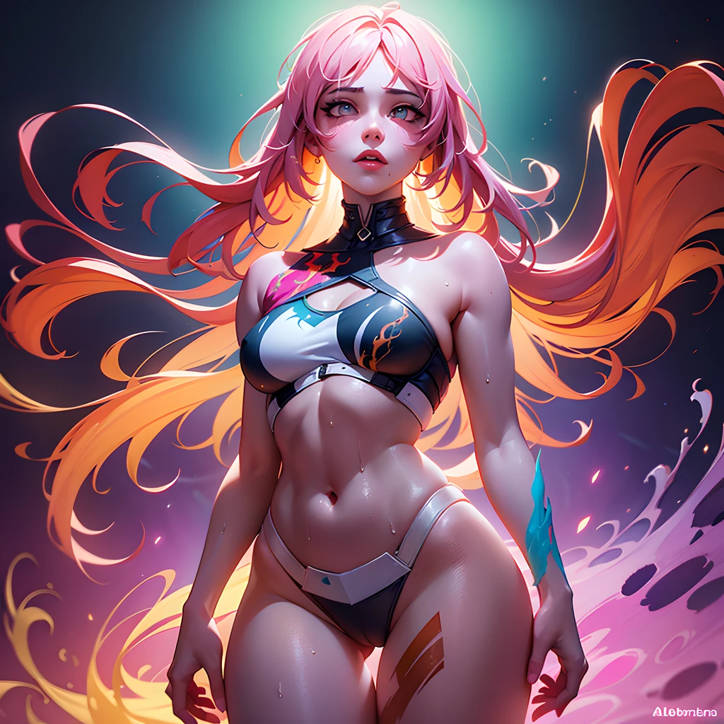 full length body shot,(((ultra warm bright pastel colors))), orange pink white colors, sharp focus, ultra high contrast, lut, ultra insane high resolution intricate textures, texture indentation, there is a gorgeous girl standing on sand wind in the hair, (((((Charlie Bowater, art by Alena Aenami, art by Albert Bierstadt, art by Carne Griffiths))))), luminism, light placement art, octane render, ultra intricately detailed, ultra maximalism, romanticism, 2.5D Parallax Effect, backlight, wet reflections, chromatic aberration,  multiple lighting sources, luminism, spectacular backlight, volumetric ambient occlusion, best lighting, best light play, light bounce, wet  light reflections