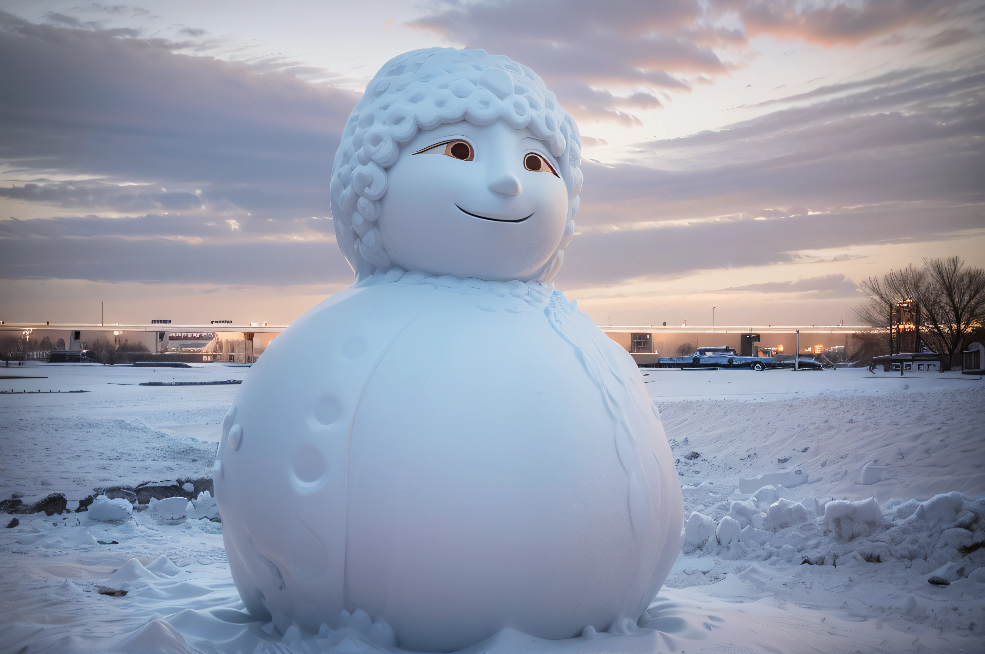 there is a snowman that is standing in the snow, snowy, abomasnow, frosty, snowy, snow camouflage, snow snow, shot on nikon d 3 2 0 0, frozen like a statue, portrait of a big, covered in snow, close-up photo, (snowy), snow on the body, pareidolia, closeup portrait shot, snow field