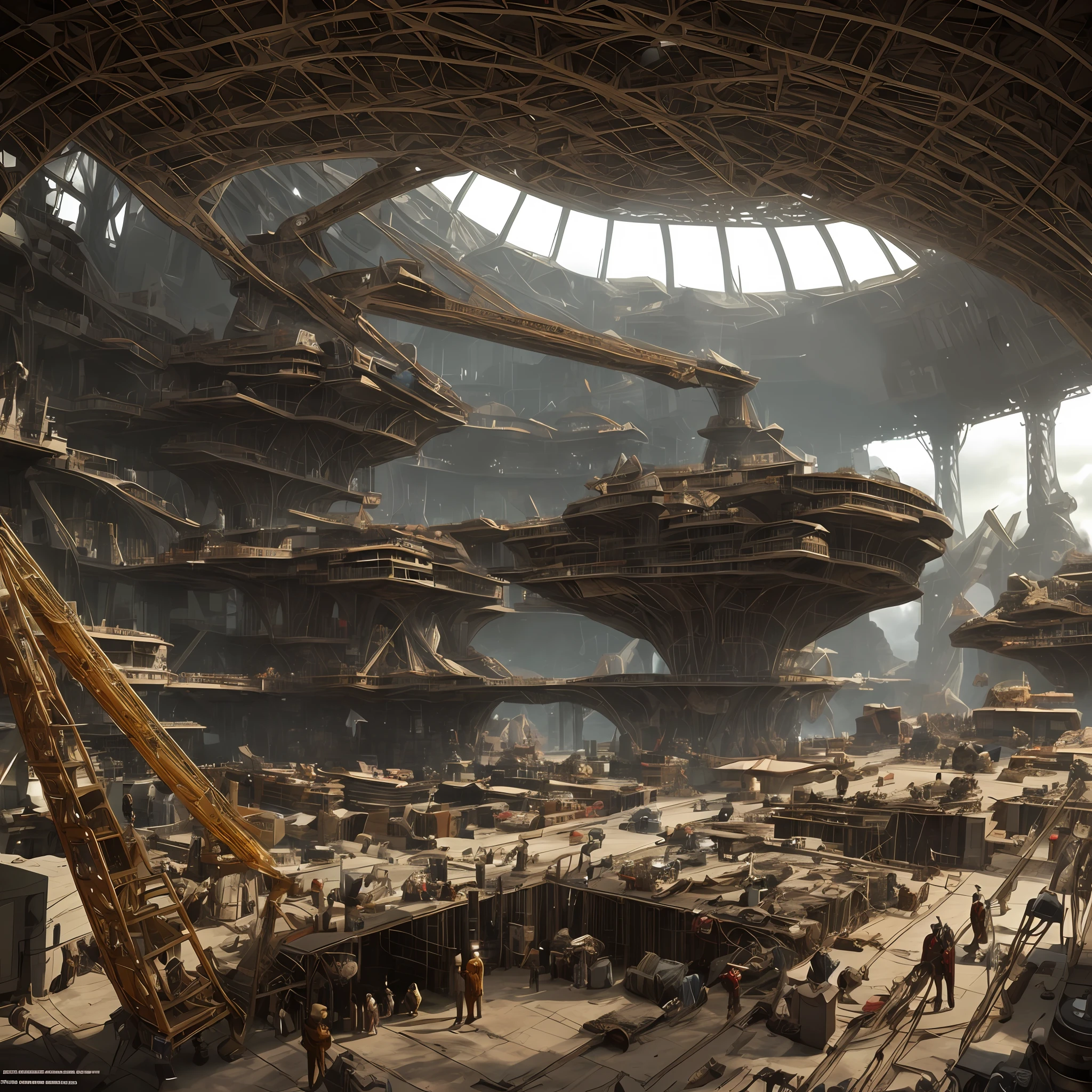 basado en la pelicula prometheus, los tripulantes de la prometheus observan las inmensas construciones fantasticas y supertecnologica del planeta . --auto