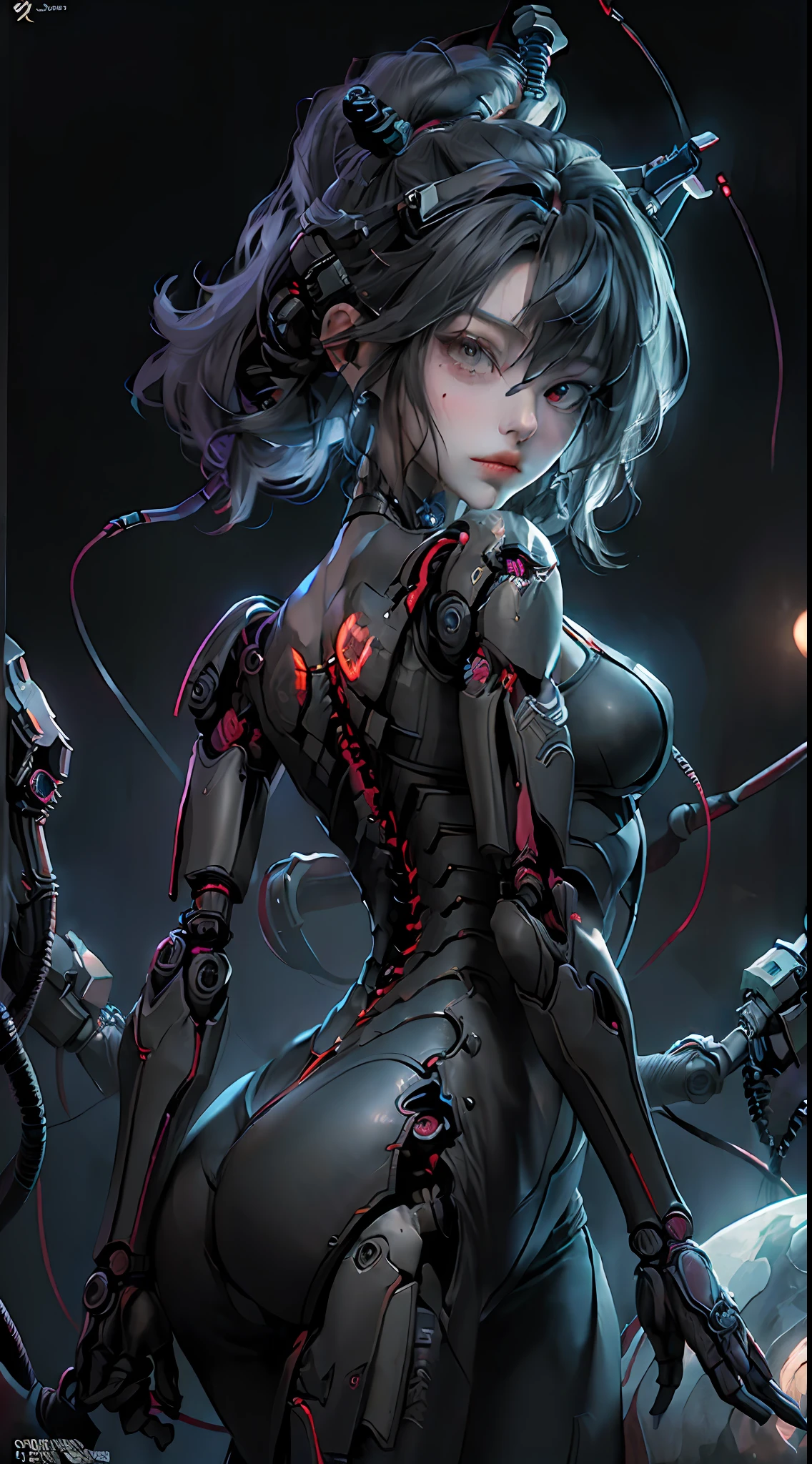 VeronicaCipher aliens, horror, dark ((biomechanical )),solo,full body,(machine made joints:1.2),((biomechanical limbs)),(blood vessels connected to tubes),(mechanical vertebra attaching to back),((mechanical cervial attaching to neck)), a half body portrait of an elite soldier hands folded in front, menacing gaze,(wires and cables attaching to neck:1.2),(wires and cables on head:1.2)(character focus),science fiction, extreme detailed,colorful,highest detailed mshn robot hnsrdlf style
official art, unity 8k wallpaper, ultra detailed, beautiful and aesthetic, masterpiece, best quality, realistic, (zentangle, mandala, tangle, entangle), extremely detailed (dynamic angle),cinematic light,