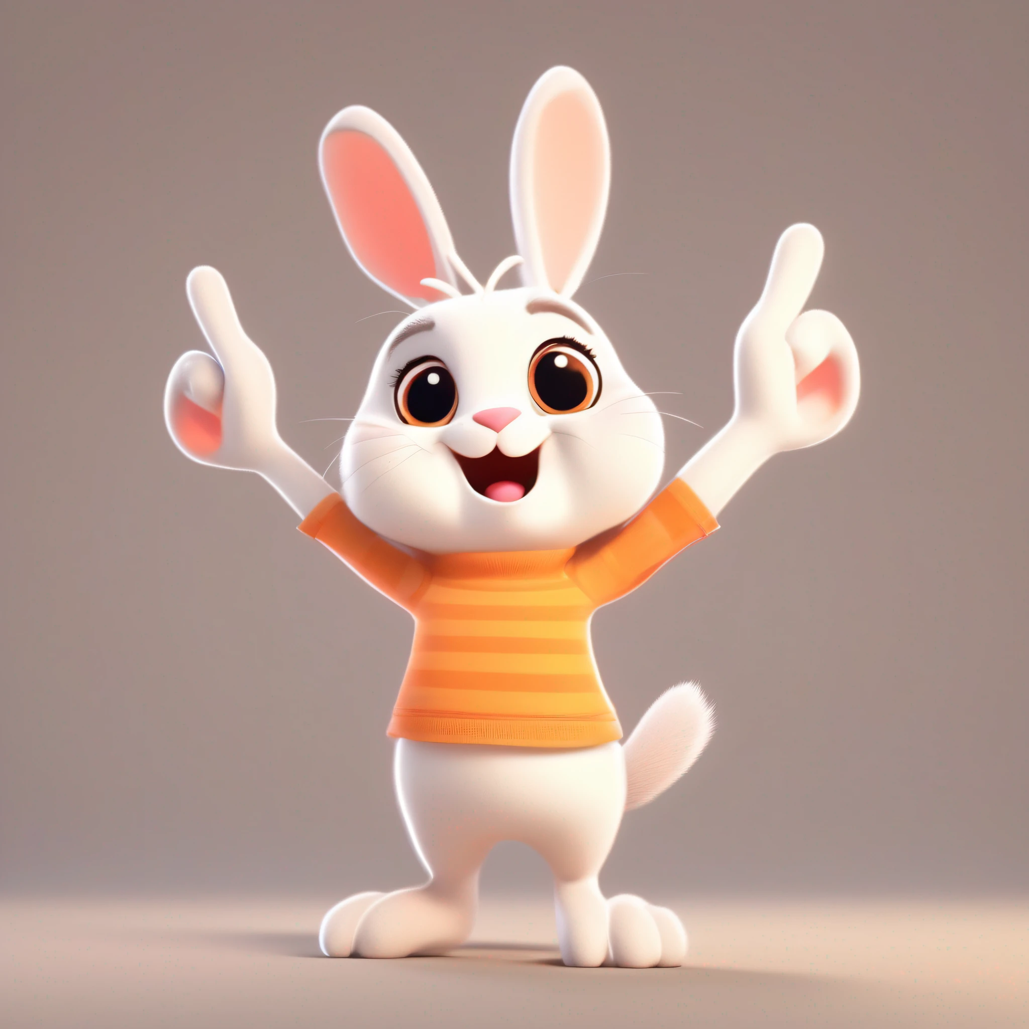 a cartoon rabbit waving his arms out while standing, cute anthropomorphic bunny, anthropomorphic bunny, Rabbt_character, animation character, coelho_coelhinho, anthropomorphic character, personagem de desenho animado, cartoon illustration, coelho, Pernalonga, Coelho Pernalonga Gordo, with long floppy rabbit ears, personagem bonito dos desenhos animados, orelhas de coelho, Retrato de um Bugs Bunny