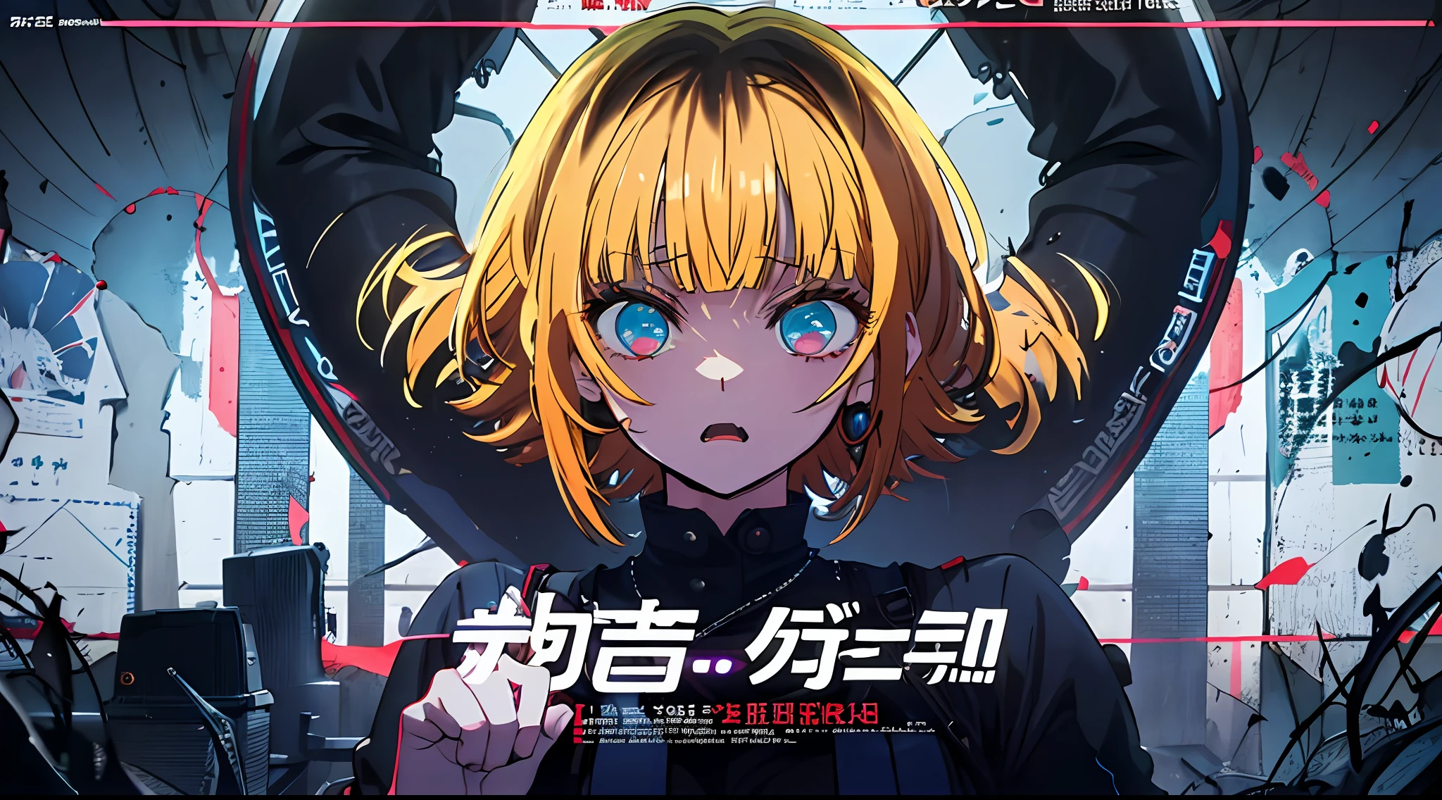 (((dramatic))), (((gritty))), (((intense)))) The movie poster features as the central character. She is shy in the center of the poster, wearing idol outfit, and a determined expression on her face. The background is dark and gritty, with a feeling of drunkenness. The text is bold and eye-catching, with catchy slogans that add to the overall drama and excitement. The color palette is dominated by dark colors, dotted with bright colors, giving the poster a dynamic and visual impact, tachi-e (magazine:1.3), (cover-style:1.3), fashionable, vibrant, outfit, posing, front, colorful, dynamic, background, element, confident, expressive, holding, statement, attachment, majestic, coiled, around, touch, scene, text, cover, bold, eye-catching, title, fashion, font, catchy, title, bigger, eye-catching, modern, trendy, focused, stylish, 1 girl