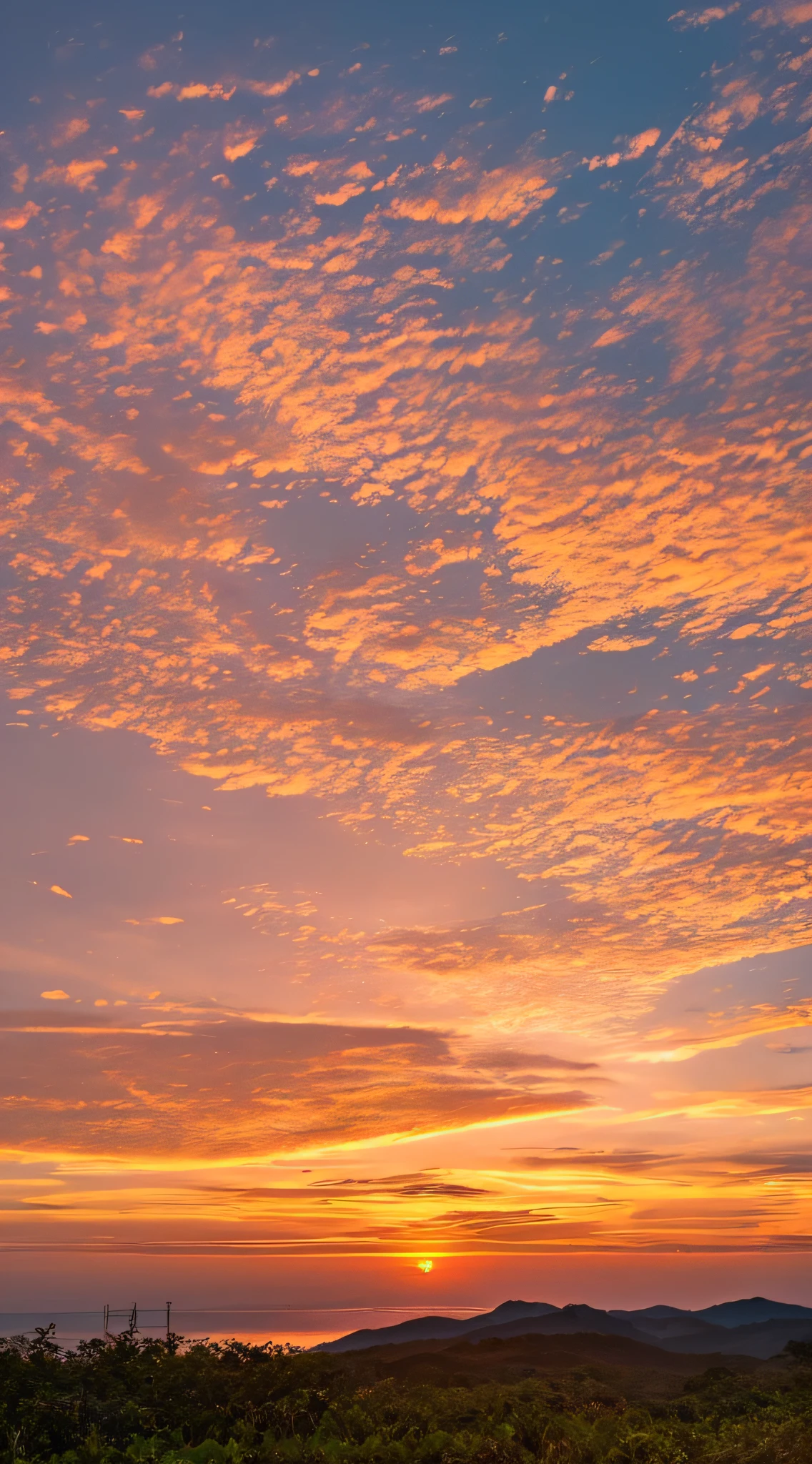 Sunset, evening glow, distant view, realistic, rich colors, gorgeous and colorful, wide-angle lens, shooting in the evening, positive film, naturalistic style, high-definition filming.