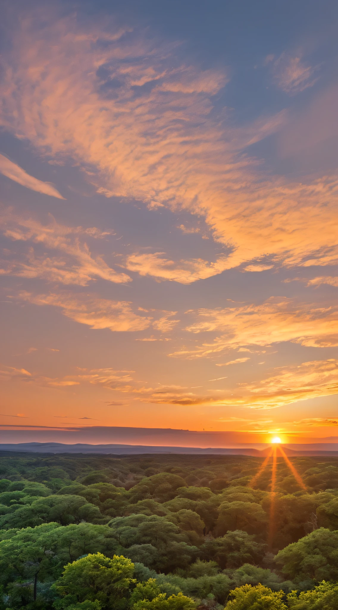 Sunset, evening glow, distant view, realistic, rich colors, gorgeous and colorful, wide-angle lens, shooting in the evening, positive film, naturalistic style, high-definition filming.