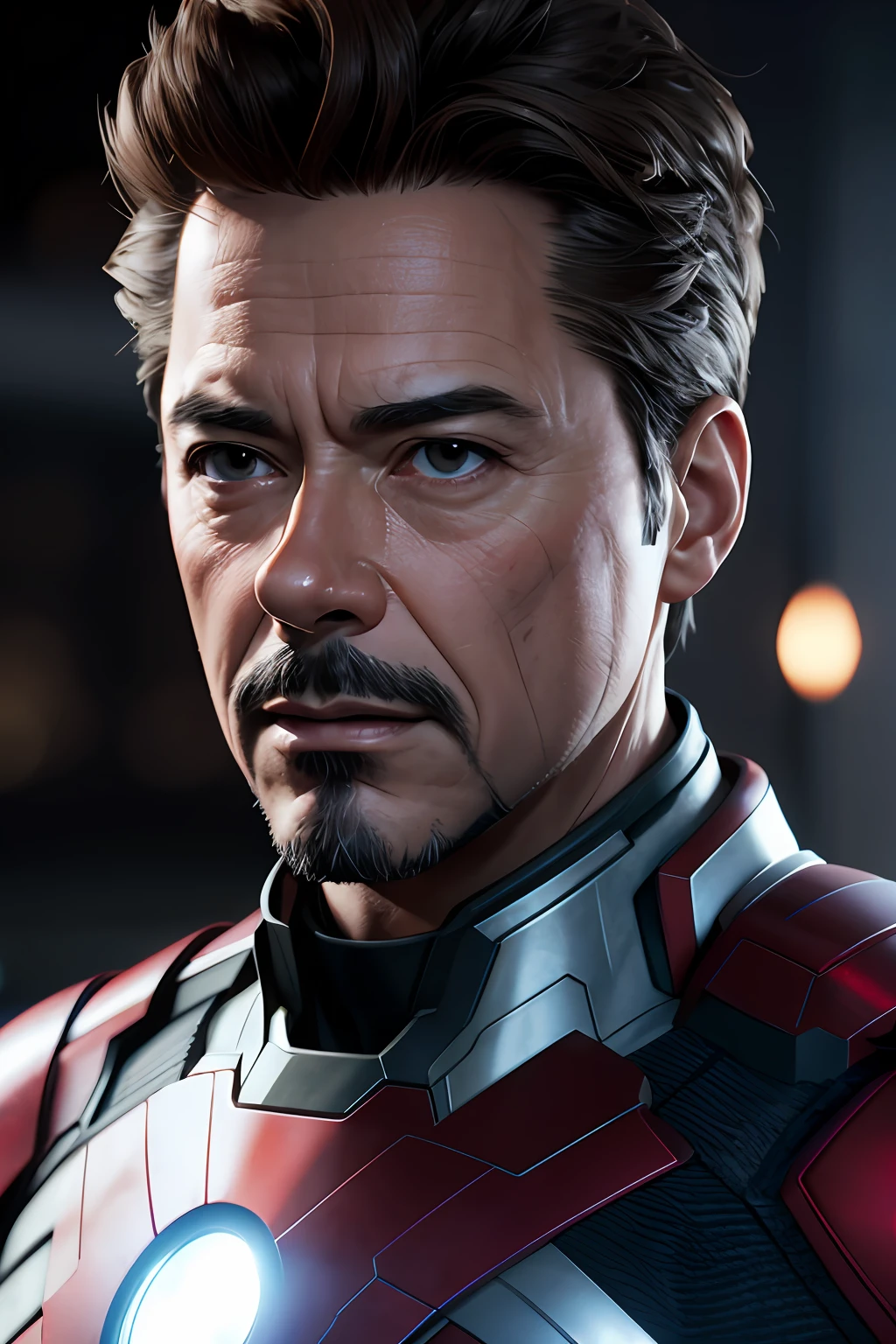 Marvel, Old man Tony Stark, realistically, dynamic lights, old, gray stubble, full shoot, (extremely detailed CG unity 8k wallpaper), trending on ArtStation, trending on CGSociety, High Detail, Sharp focus, dramatic, photorealistic
