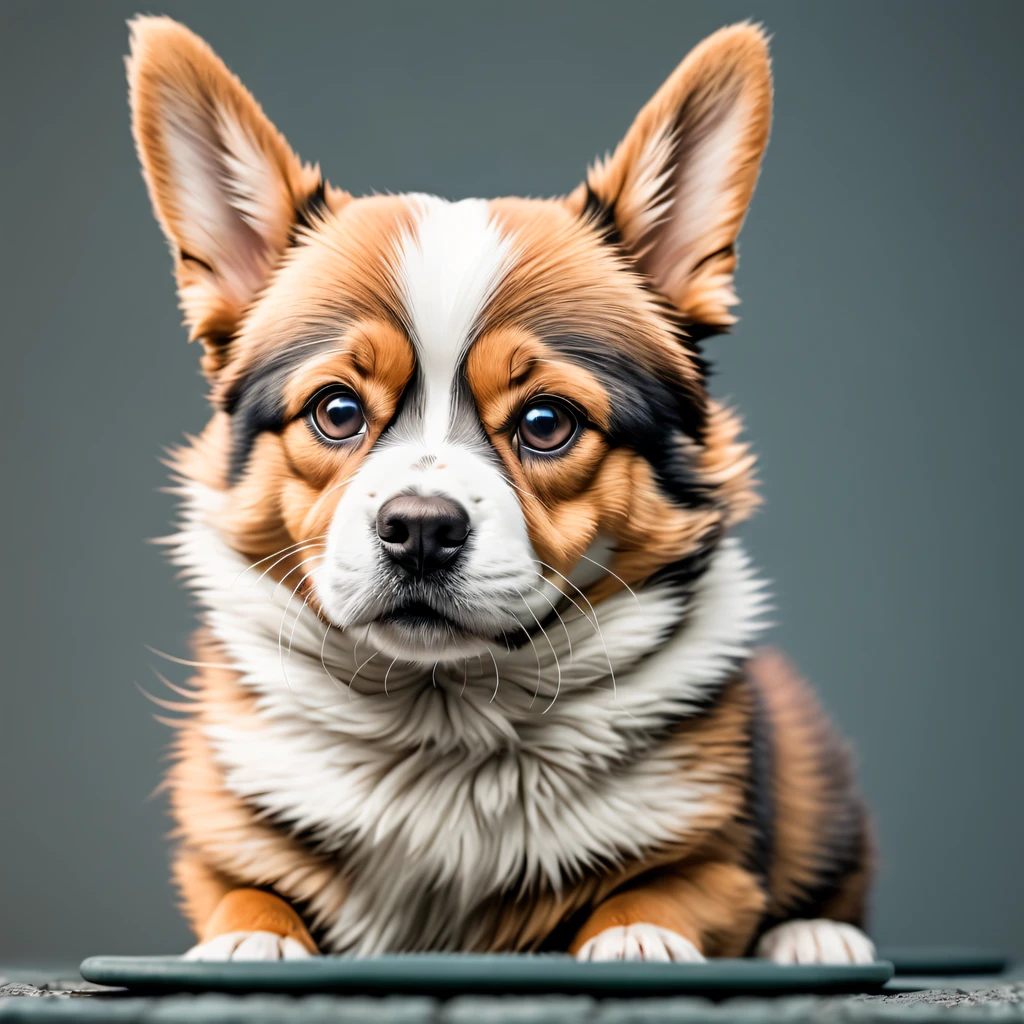 ultra professional cinematic photo of a lifelike cute happy corgi, warm slate atmosphere, cinematic, dimmed colors, warm shot, muted colors, film grainy, lut, insane details, intricate details, hyperdetailed, closeup, twilight, photo made using a Leica Macro Elmar-R 11232 4/100mm 1980, rule of 3/4, ultra quality post processing