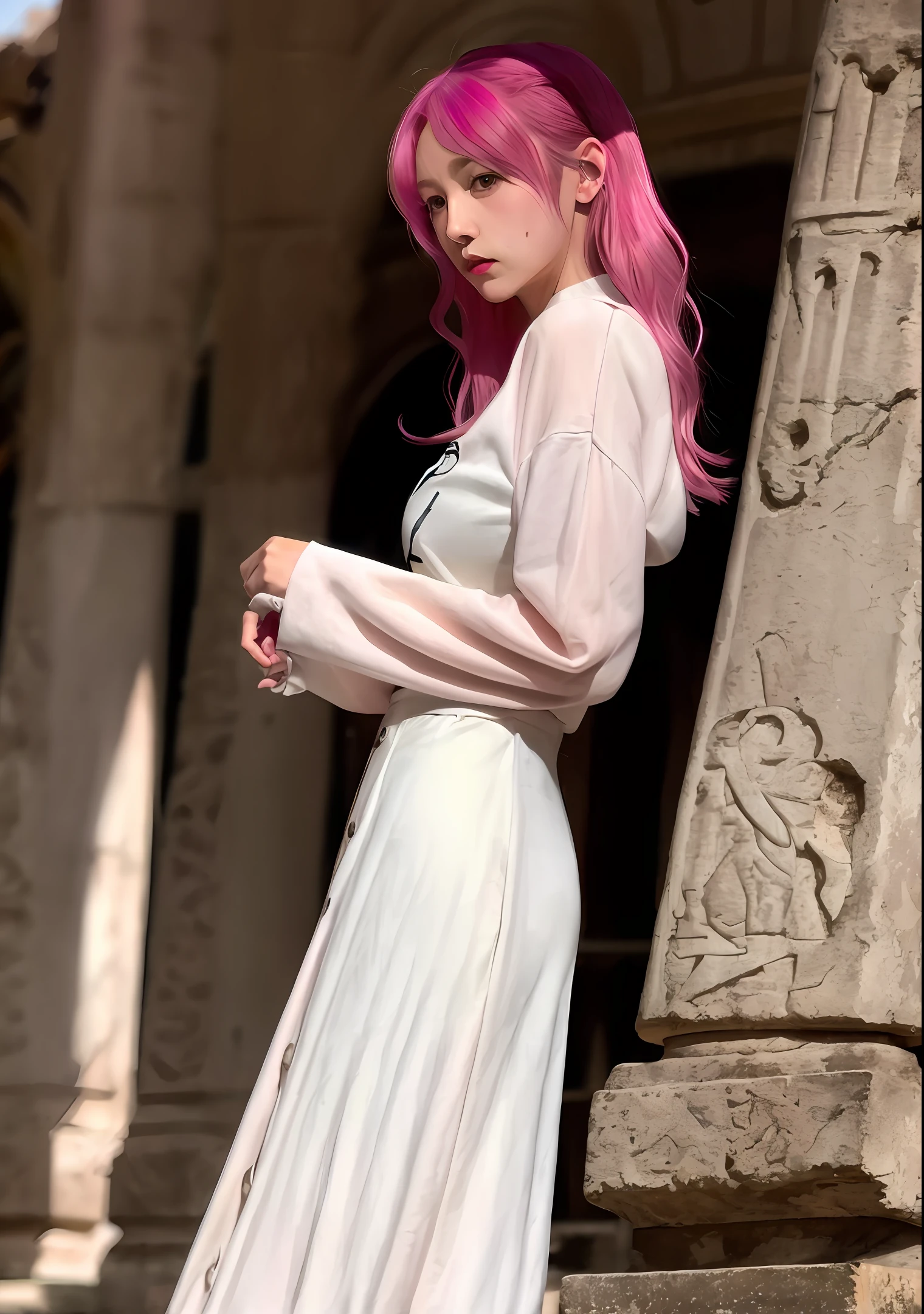 Pink-haired maiden ancient gentle