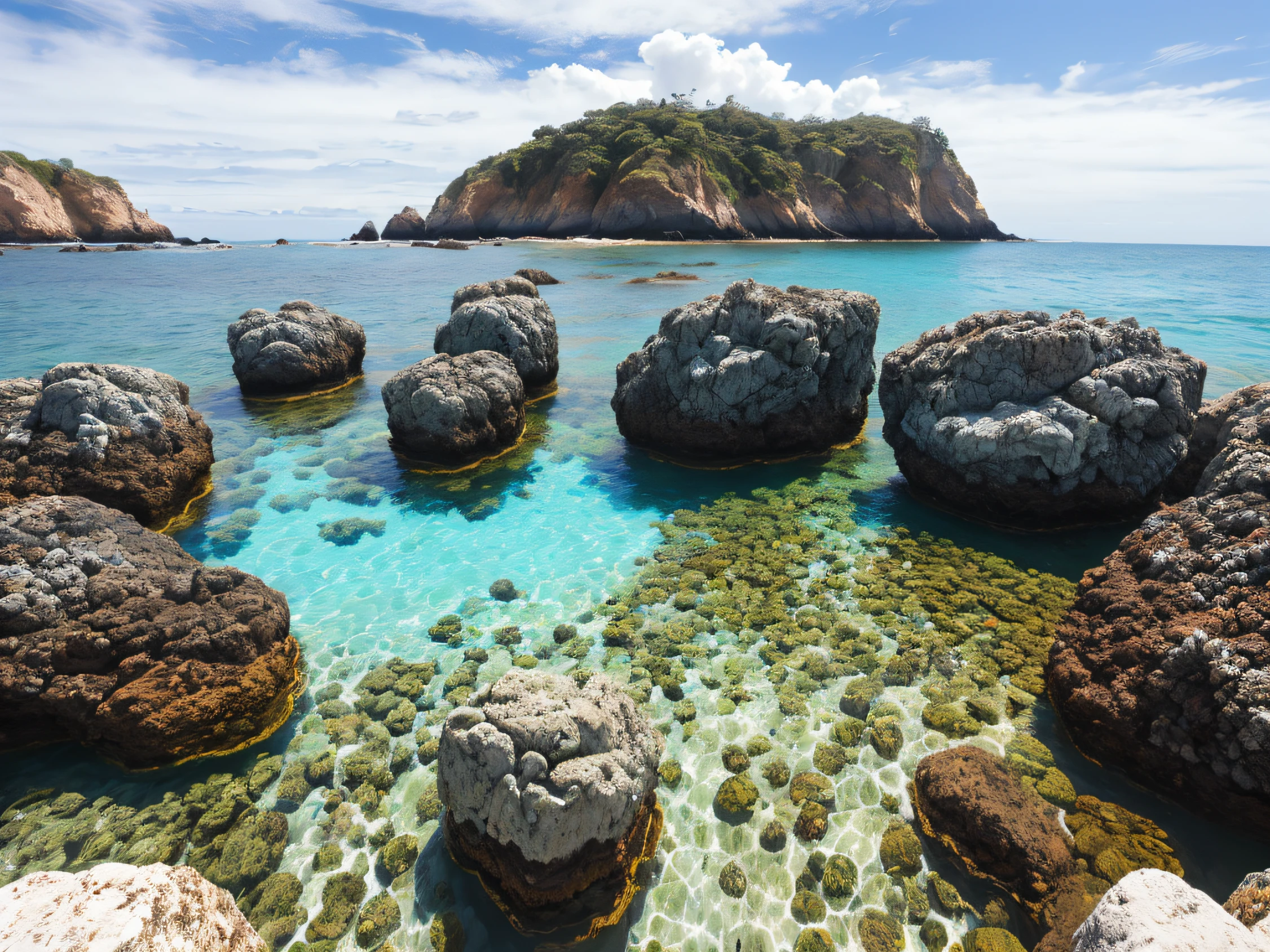 Paisaje de mar con rocas y acantilados