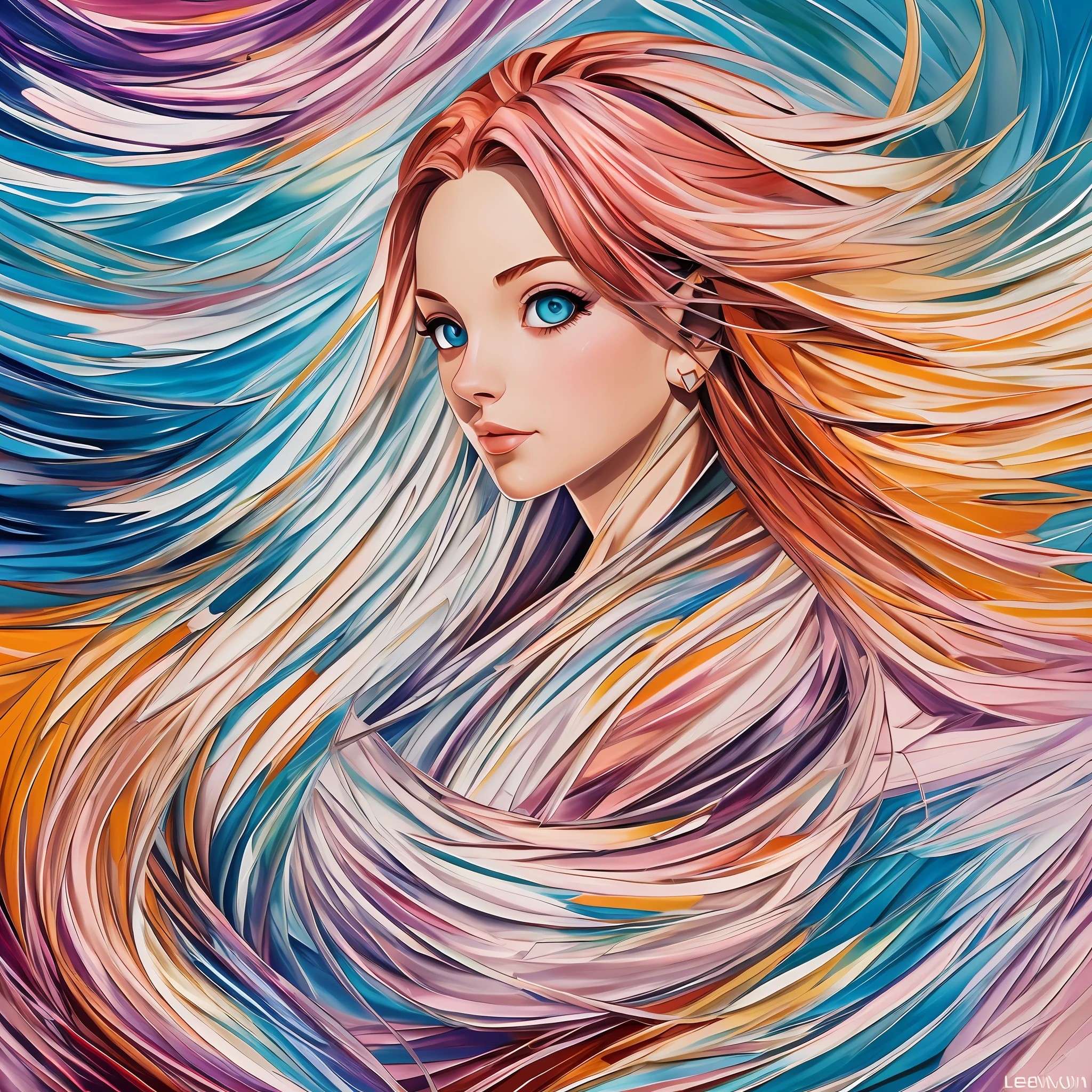 art by Leonid Afremov, oil art, theater curtain, random side view, very pale milk skin, young anime woman , perfect hourglass figure, posing, ultra cute, ultra joyful, bright blue eyes, pink-orange hair, wearing a warm pink-white ultra uptight corset beach dress, lut, ultra skin indentation, warm vibrant pastel colors, insane details, intricate details, hyperdetailed, closeup, 8k, volumetric light, depth of field, perfect anatomy, completely clean body, art by Leonid Afremov art by Ilya Kuvshinov by Carne Griffiths