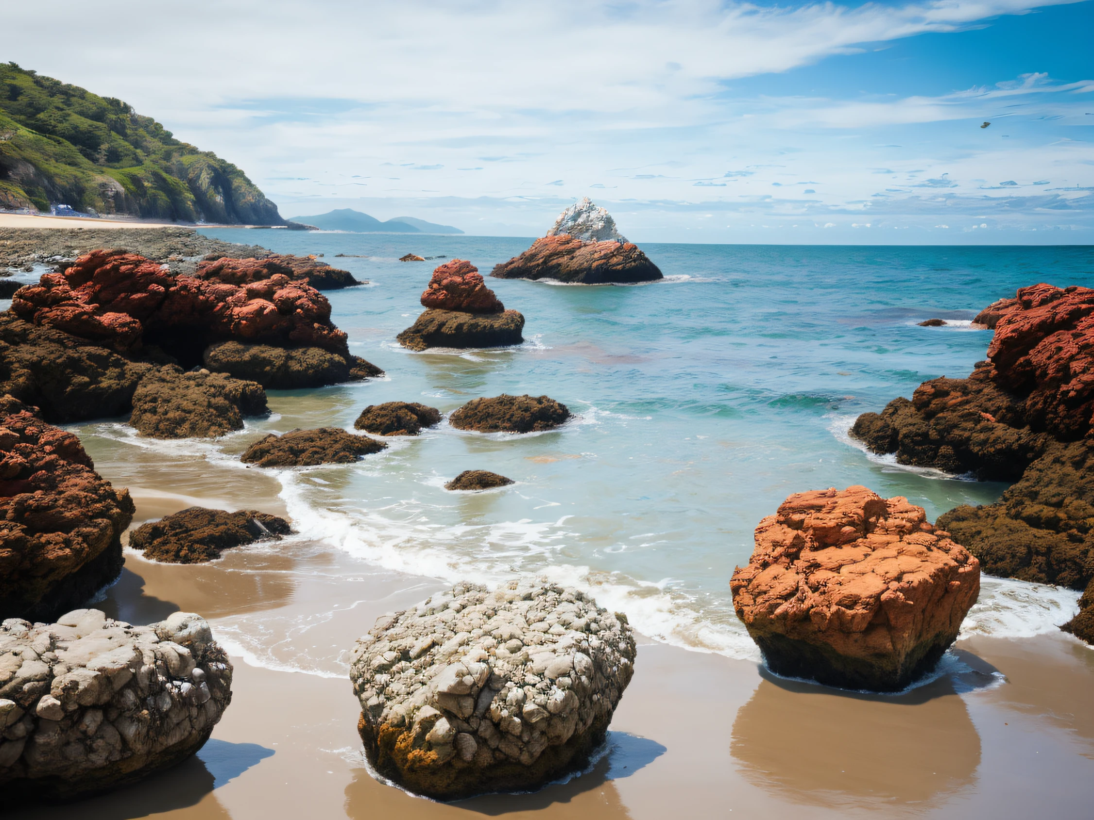 Paisaje de mar con rocas y acantilados