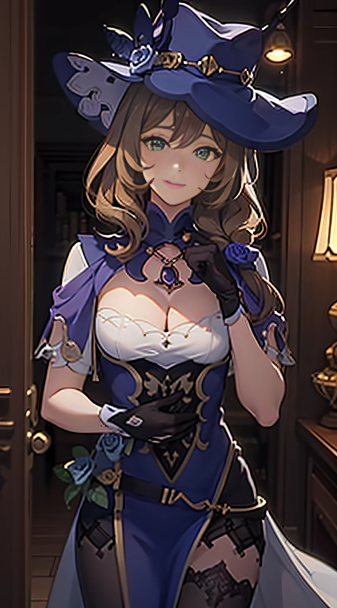 ((The Masterpiece,best qulity)),Close-up of the,Towards the viewer,look straight,facefocus,((1 girl)),lissa\(genshin impact),{bobhair,}, (:1.4),(photo realistic:0.8), standup,Bridal veil,wedd00ing, bridalgauntlets, bridal garter, Wedding gloves, (Smile with:1.2), (detailedlight), luci, colourised, Layered background, (gorgeous background), dynamic angle, (shine), gold hair,the sleeve,(Dark green eyes:1.2),(al fresco), physically based render, RAW photos,highly detailed backgrounds,(photo realistic:0.8),high - resolution,(White tights),(pot plants:1.2),geyser,parque,flowerfield,holding bouquet,300K