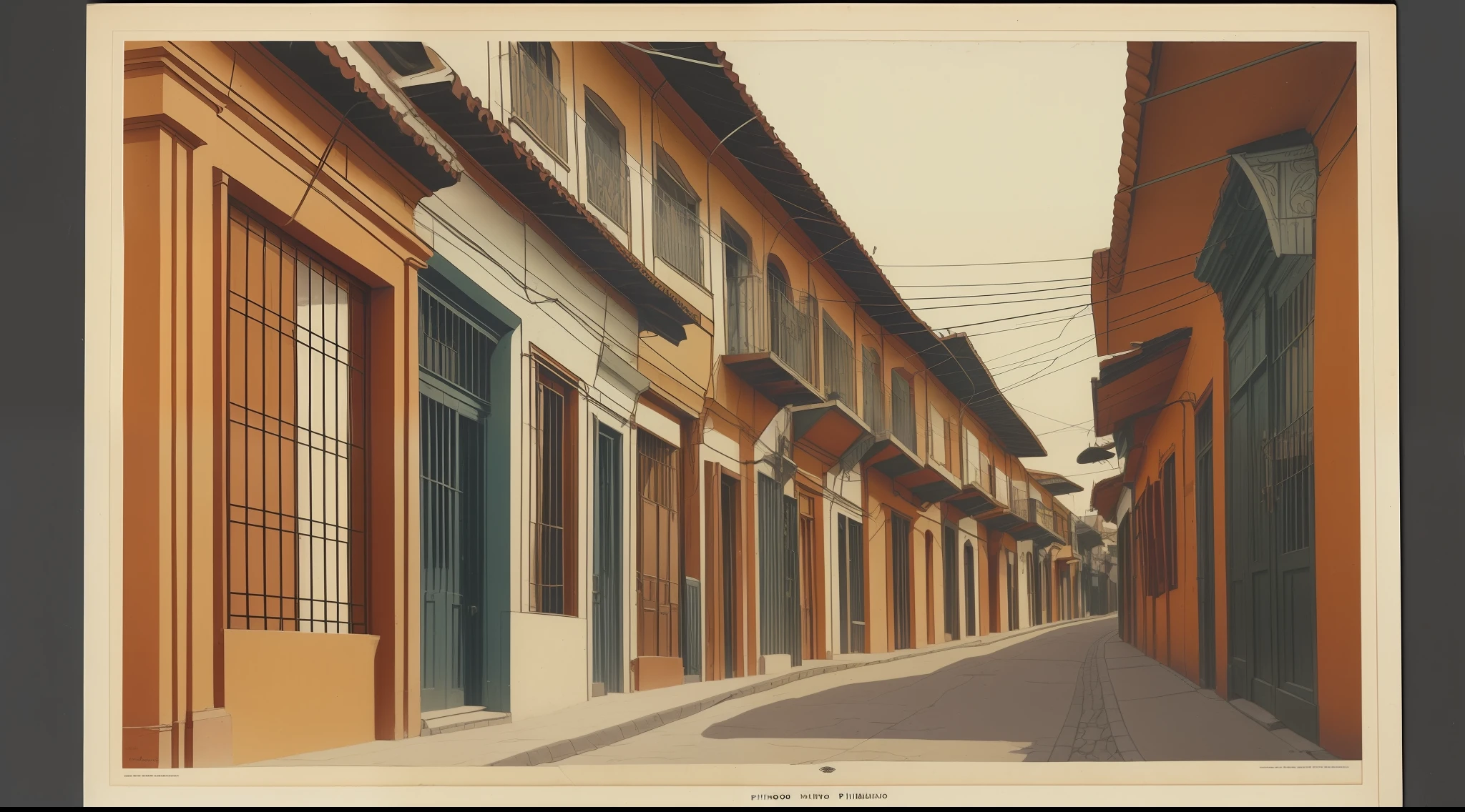 Vintage phorograph, streets of Peru circa 1920