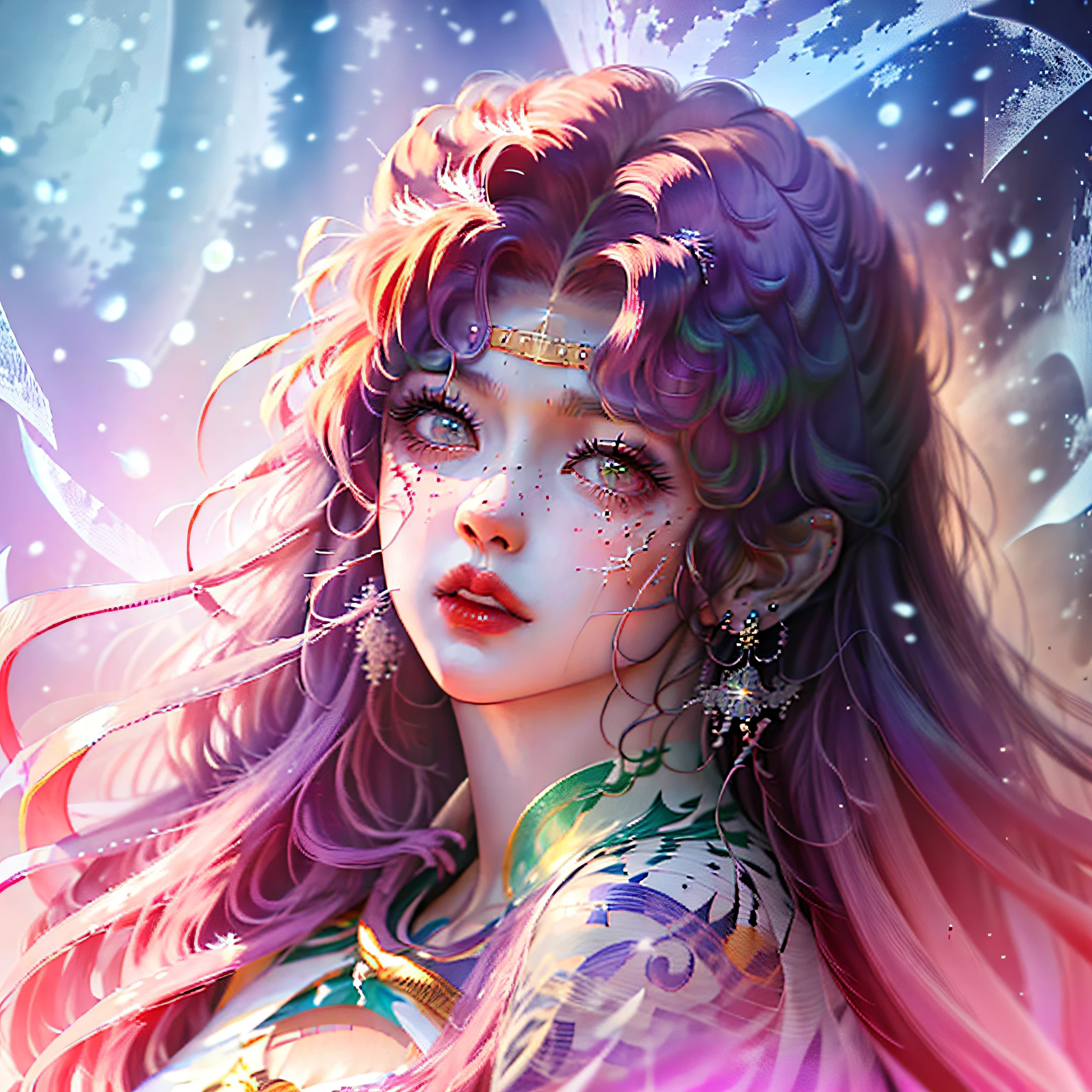 (Drawing style anime, character close-up, beautiful girl with long hair, purple dress, highlighting facial structure) + (background: big moon) + (full body portrait, Guvez art style, 8K, 12 zodiac female knights) + (4K anime manga style, Sailor Moon) + (beautiful depiction, super detailed art details, Guvez art style)