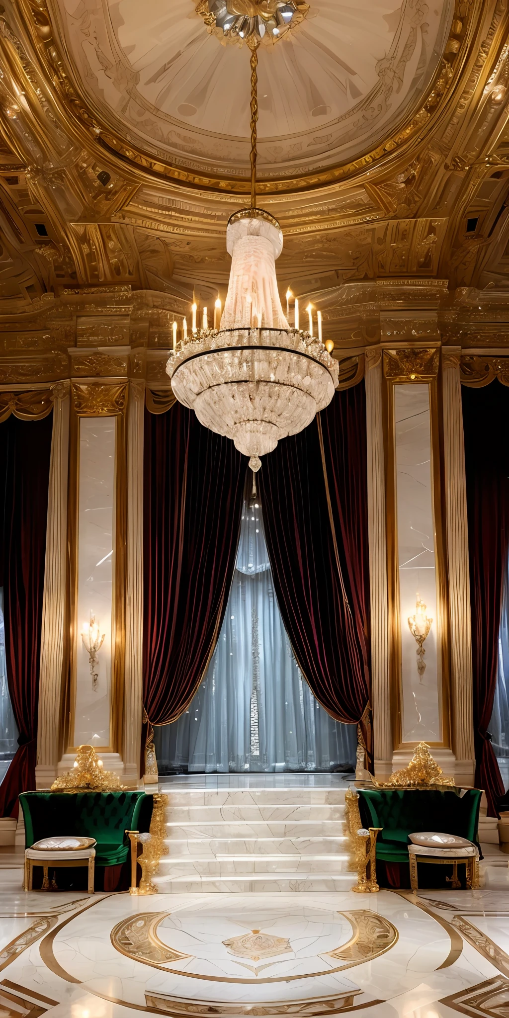 (masterpiece, high resolution, intricate:1.2) podium, (luxurious velvet drapes:1.1), (glimmering crystal chandelier:1.2), (marble pedestal:1.1), (gleaming gold trim:1.1), (spotlight:1.2), (jewelry showcase:1.3), (elegant glass cabinets:1.2), (exquisite diamond necklace:1.3), (dazzling emerald ring:1.2), (sparkling sapphire bracelet:1.2), (ornate pearl earrings:1.1), (captivating ruby tiara:1.2), (meticulously crafted brooches:1.1), (glowing spotlight:1.2), (soft ambient lighting:1.1), (reflected lights:1.2), (polished marble floor:1.1), (opulent atmosphere:1.2), (exquisite detailing:1.2), (elevated stage:1.1), (sumptuous display:1.3), (showcasing fine jewelry:1.2), (shimmering gemstones:1.2), (elegant arrangement:1.1), (intricate engravings:1.2), (intriguing shadows:1.1), (captivating allure:1.2), (exclusive event:1.1), (eager attendees:1.2), (luxury fashion:1.1), (sophisticated style:1.2), (fashion enthusiasts:1.1)