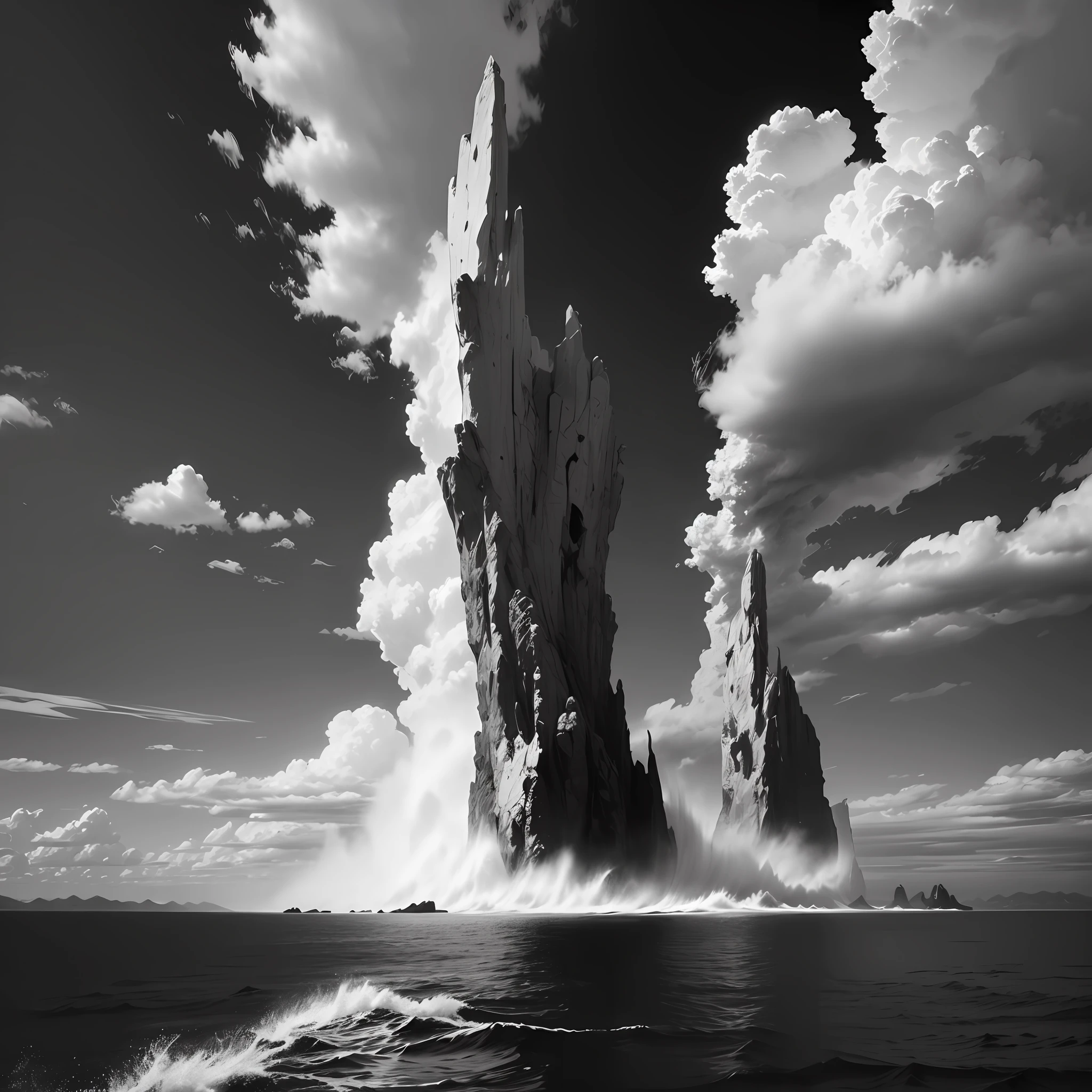 black-and-white sky-high a sea --auto