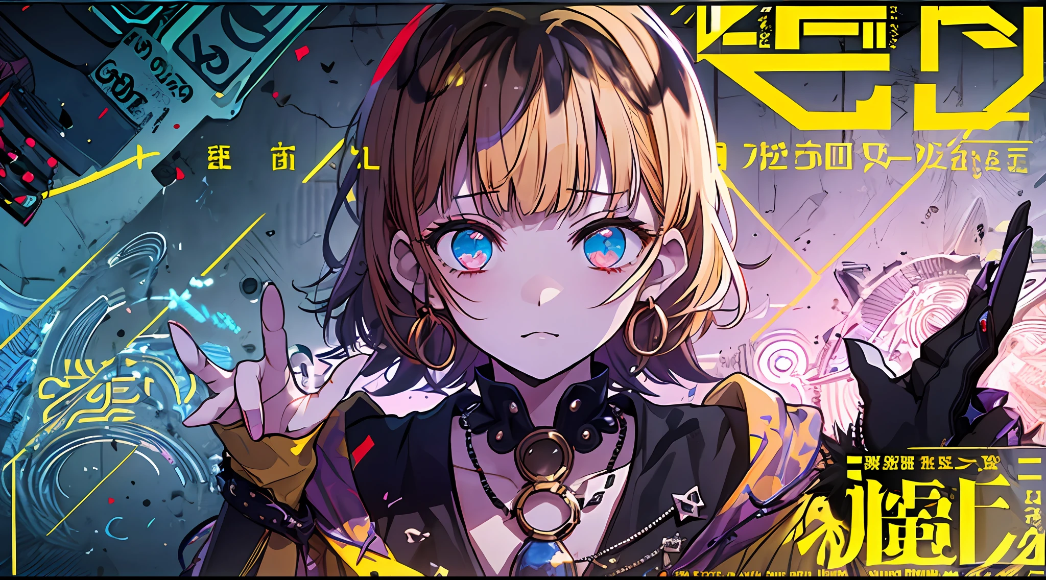 (((dramatic))), (((gritty))), (((intense)))) The movie poster features as the central character. She is shy in the center of the poster, wearing idol outfit, and a determined expression on her face. The background is dark and gritty, with a feeling of drunkenness. The text is bold and eye-catching, with catchy slogans that add to the overall drama and excitement. The color palette is dominated by dark colors, dotted with bright colors, giving the poster a dynamic and visual impact, tachi-e (magazine:1.3), (cover-style:1.3), fashionable, vibrant, outfit, posing, front, colorful, dynamic, background, element, confident, expressive, holding, statement, attachment, majestic, coiled, around, touch, scene, text, cover, bold, eye-catching, title, fashion, font, catchy, title, bigger, eye-catching, modern, trendy, focused, stylish, 1 girl