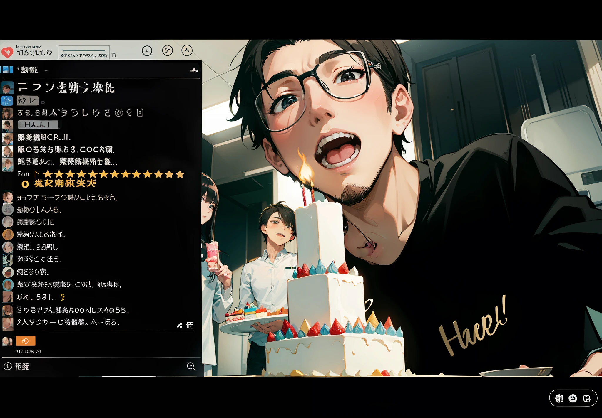 birthday cake、Asian、twink、Thin beard