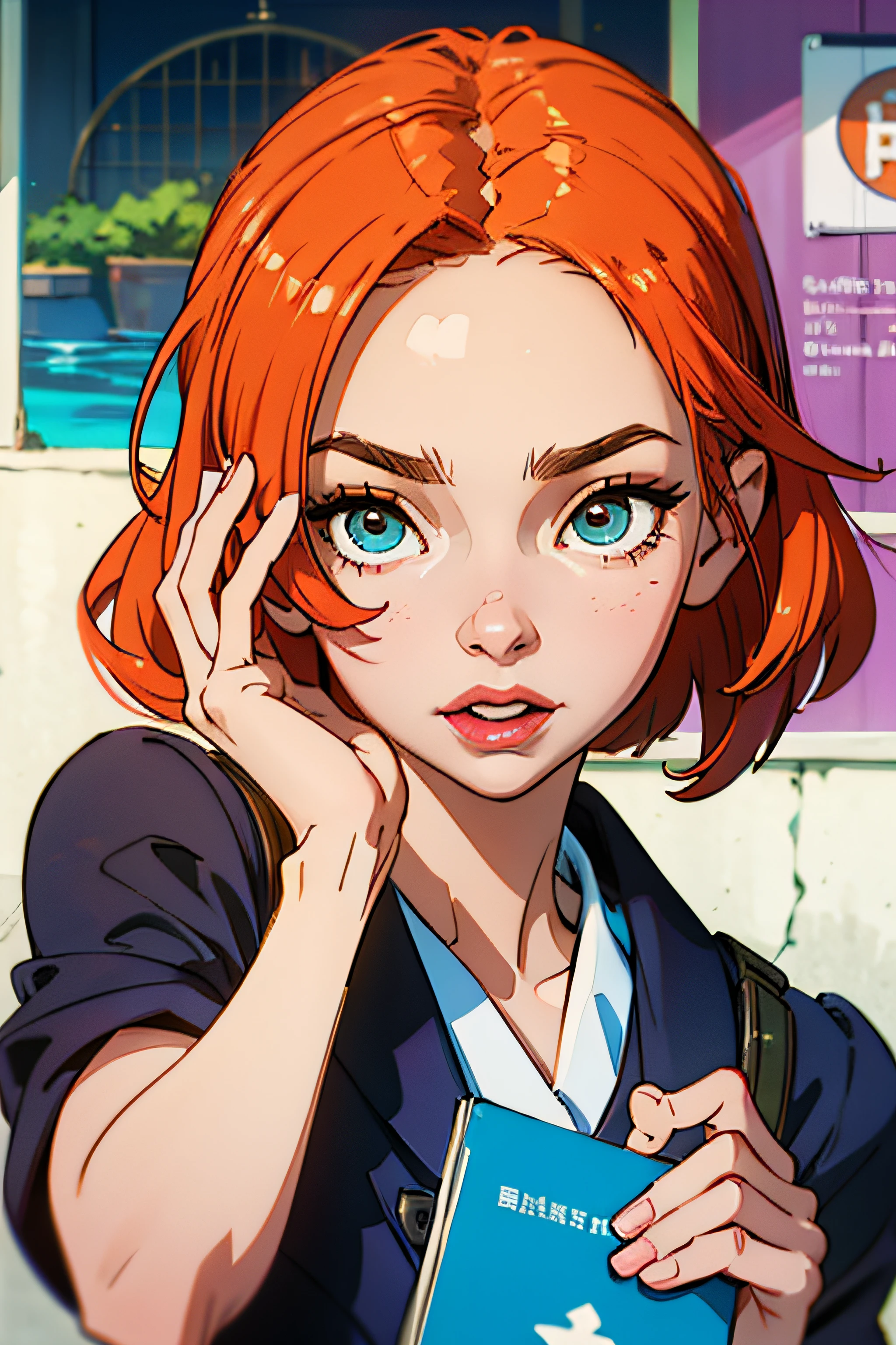 (extremamente detalhado CG unidade 8k papel de parede, obra-prima, melhor qualidade, ultra-detalhado), (best ilumination, melhor sombra, um extremamente delicado e bonito) atriz Emma Stone, um sorriso brilhante em seu rosto. Ela se senta confortavelmente em seu imaculado uniforme escolar de marinheiro, com um cabelo preto curto que emoldura seu belo rosto perfeitamente. Seus olhos negros brilham de prazer enquanto ela exibe orgulhosamente seu colar de marinheiro da marinha no ar.