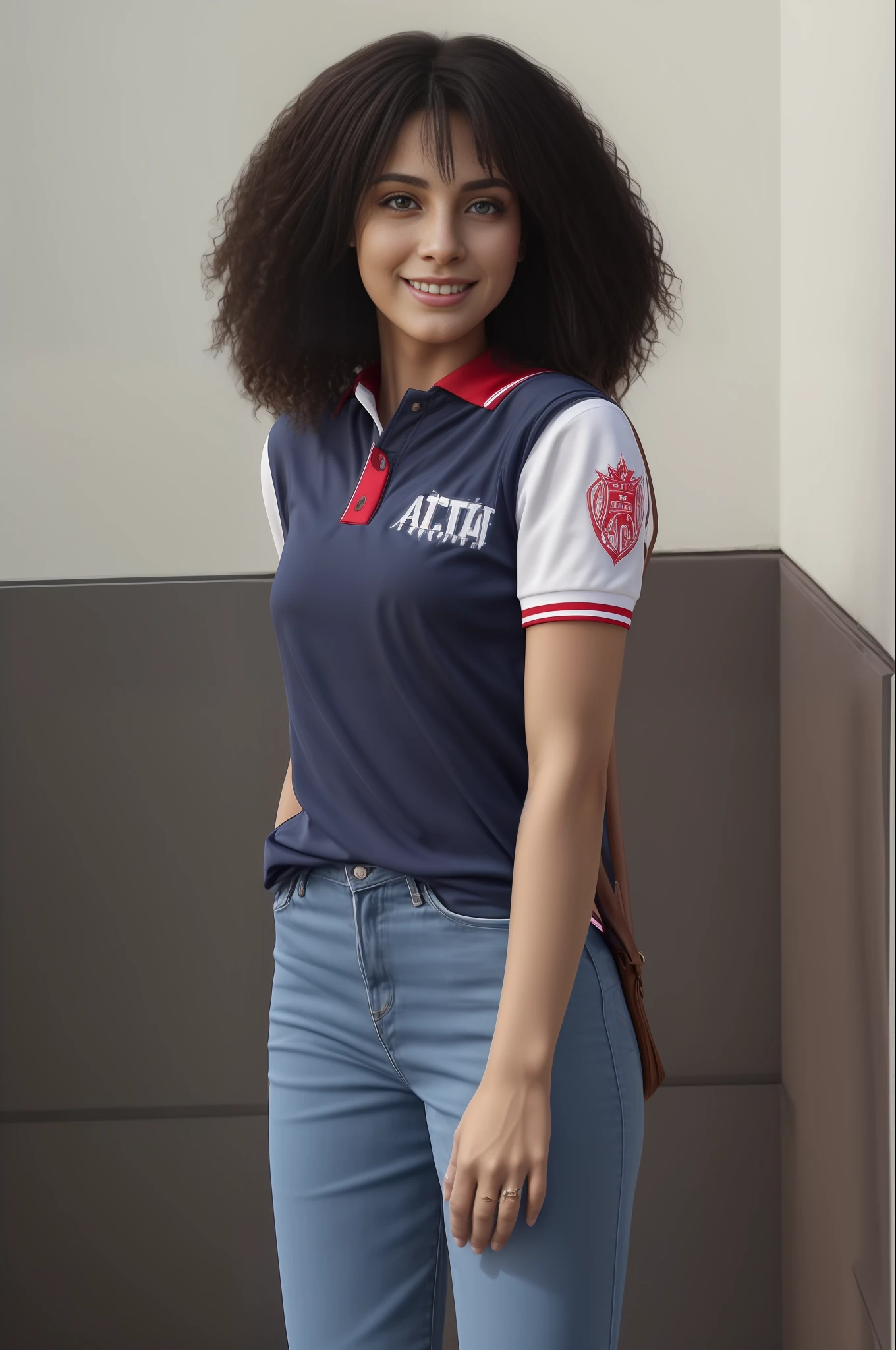 (Realista), (4k), (alta qualidade) Pretty girl, in the frnete of the square, 4k