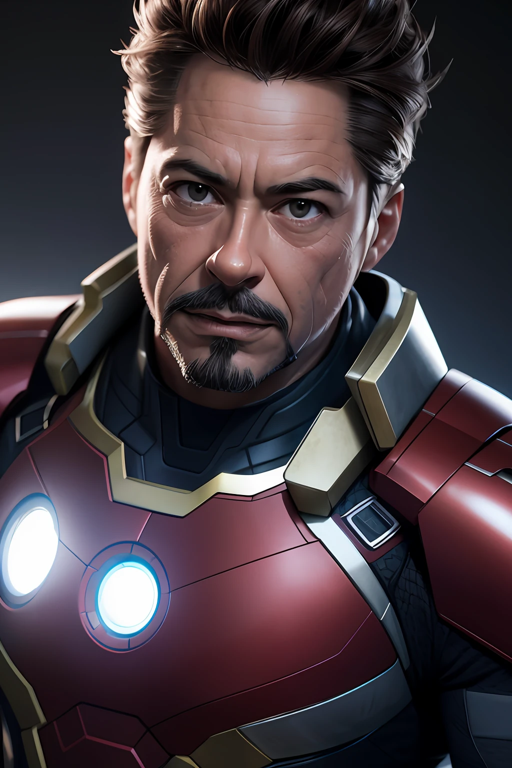 Marvel, Old man Tony Stark, realistically, dynamic lights, old, gray stubble, full shoot, (extremely detailed CG unity 8k wallpaper), trending on ArtStation, trending on CGSociety, High Detail, Sharp focus, dramatic, photorealistic