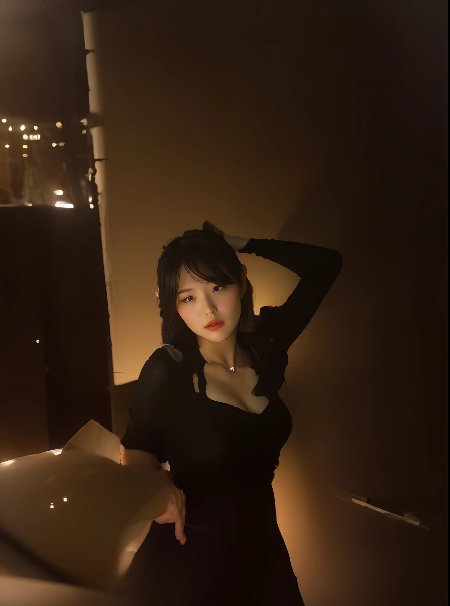 (((Chained girl, uncensored, hetero, arms folded back, fully tied up, hemp rope binds arms, binds legs with hemp rope, shibari, BDSM, slave, torture, bondage, crotch rope, cowgirl))), ((zoom camera in the crotch, angle from below, torture chamber, dark, dim room)), (very dark lip gloss, bright red lipstick, so many eyelashes), Pure black eyeshadow, bondage, collar, black corset, leather panties), Japan person, night, floor, pillory, (restrained, from below, disdain, very angry, painful, blushing, distressed, reluctant, glaring, sexual arousal: 1.5), beautiful woman with perfect figure: 1.4, slender abs: 1.2, NSFW, 8k, RAW Photography, Masterpiece, Absurdity, Top Quality, High Resolution: 1.1, Ultra Detail, Hyper-Realistic: 1.4, POV, Realistic, Photorealistic: 1.3, Cinema Light, Film Grain, Close-up, Full Body, Depth of Field, Eye Focus, 20 Years Old, 85mm Lens, F/1.4, Portrait, Photon Mapping, Radiosity, Physically Based Rendering, Transparency, Soft Light, Realistic Face, Realistic Body, Realistic Skin, Cute: 1.5, Black Hair, Hairstyle in line with the trend of Japan in 2023, Big: 1.2, Good Style, Camel Toe, Long Legs, PureErosFace_V1: 0.8