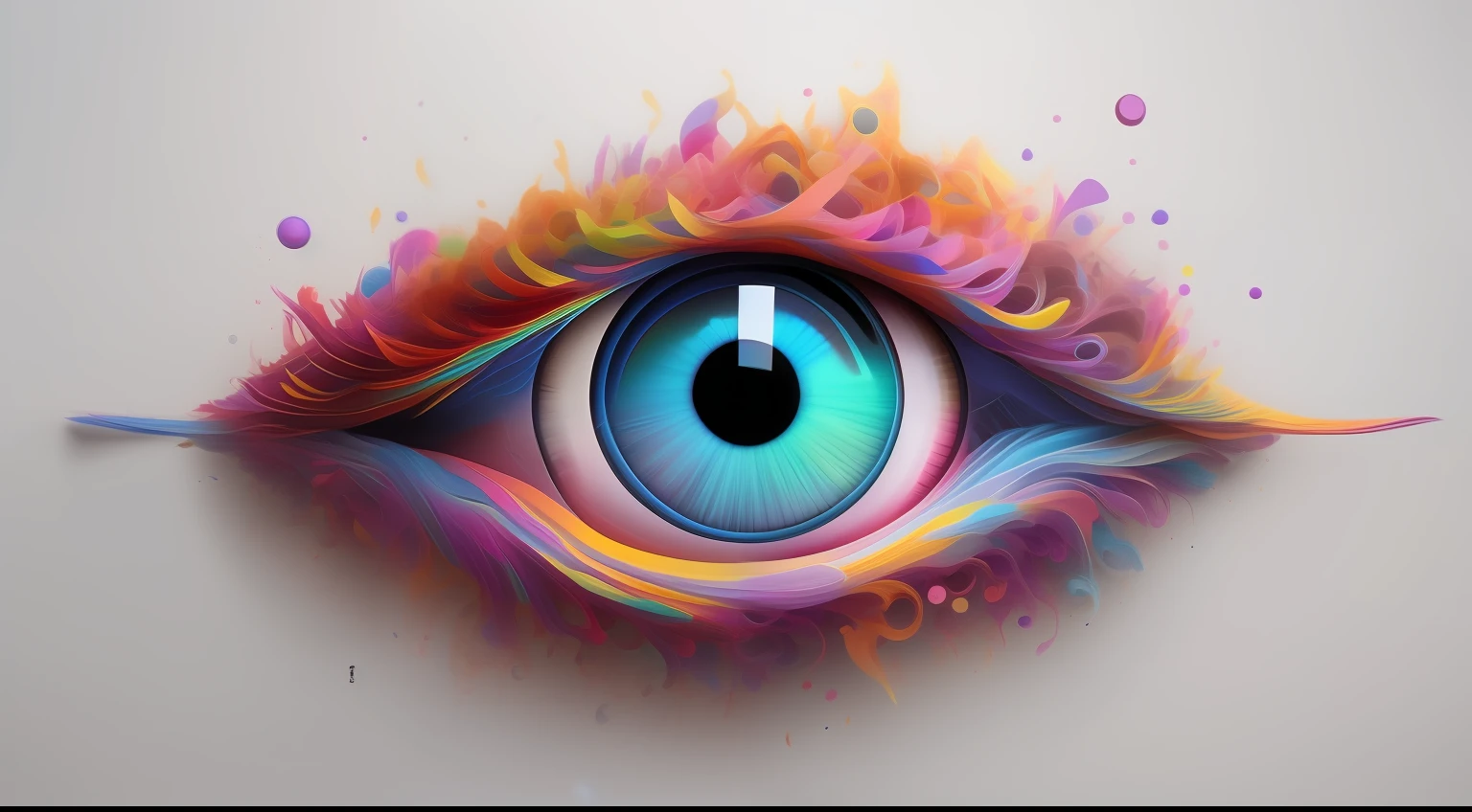 um olho com respingos de tinta colorida sobre ele, arte ocular, olhos coloridos, eyes are colorful spirals, cores vibrantes hiper realismo, arte de dois olhos, eyes are rainbow spirals, hiper-realismo colorido, Arte digital realista 4K, Arte digital realista 4K, olhos vibrantes, arte digital altamente realista, 8k arte detalhada de alta qualidade, Cinema 4 d arte