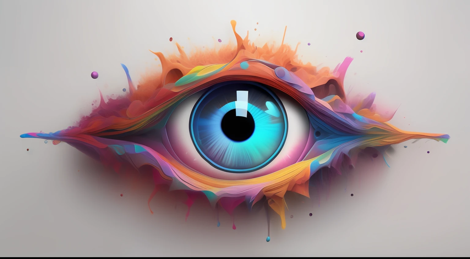um olho com respingos de tinta colorida sobre ele, arte ocular, olhos coloridos, eyes are colorful spirals, cores vibrantes hiper realismo, arte de dois olhos, eyes are rainbow spirals, hiper-realismo colorido, Arte digital realista 4K, Arte digital realista 4K, olhos vibrantes, arte digital altamente realista, 8k arte detalhada de alta qualidade, Cinema 4 d arte