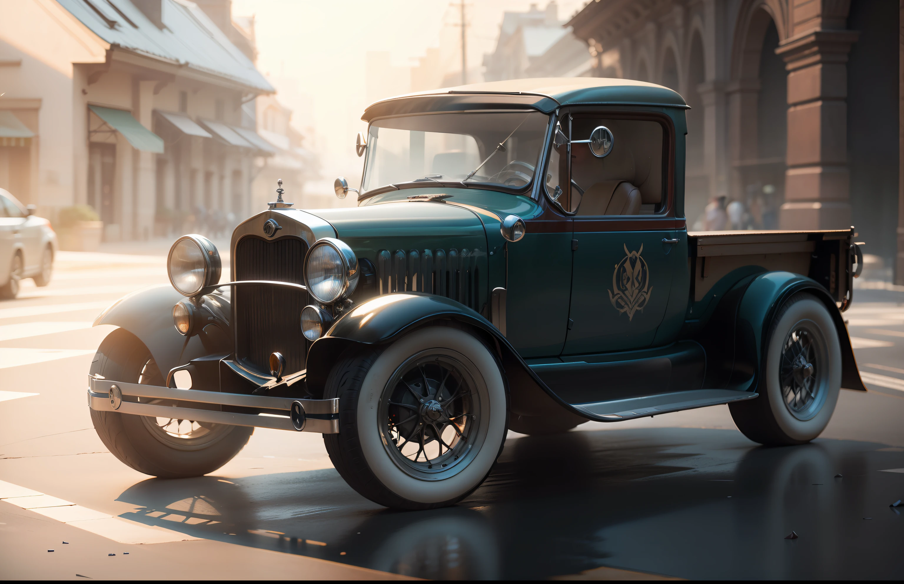 Necessidade de velocidade, Antigo temporizador 1920, correndo pela rua molhada, quase, Hiper realista, desfoque de movimento, blurry background, altamente detalhado, divine proportion, (((Enquadrado))), seamless composition, perfect illumination, Octane render, 8k, artistic photography, trending on ArtStation, sharp-focus, Studio photo, detalhes intrincados, altamente detalhado, Directed by: Greg Rutkowski --auto