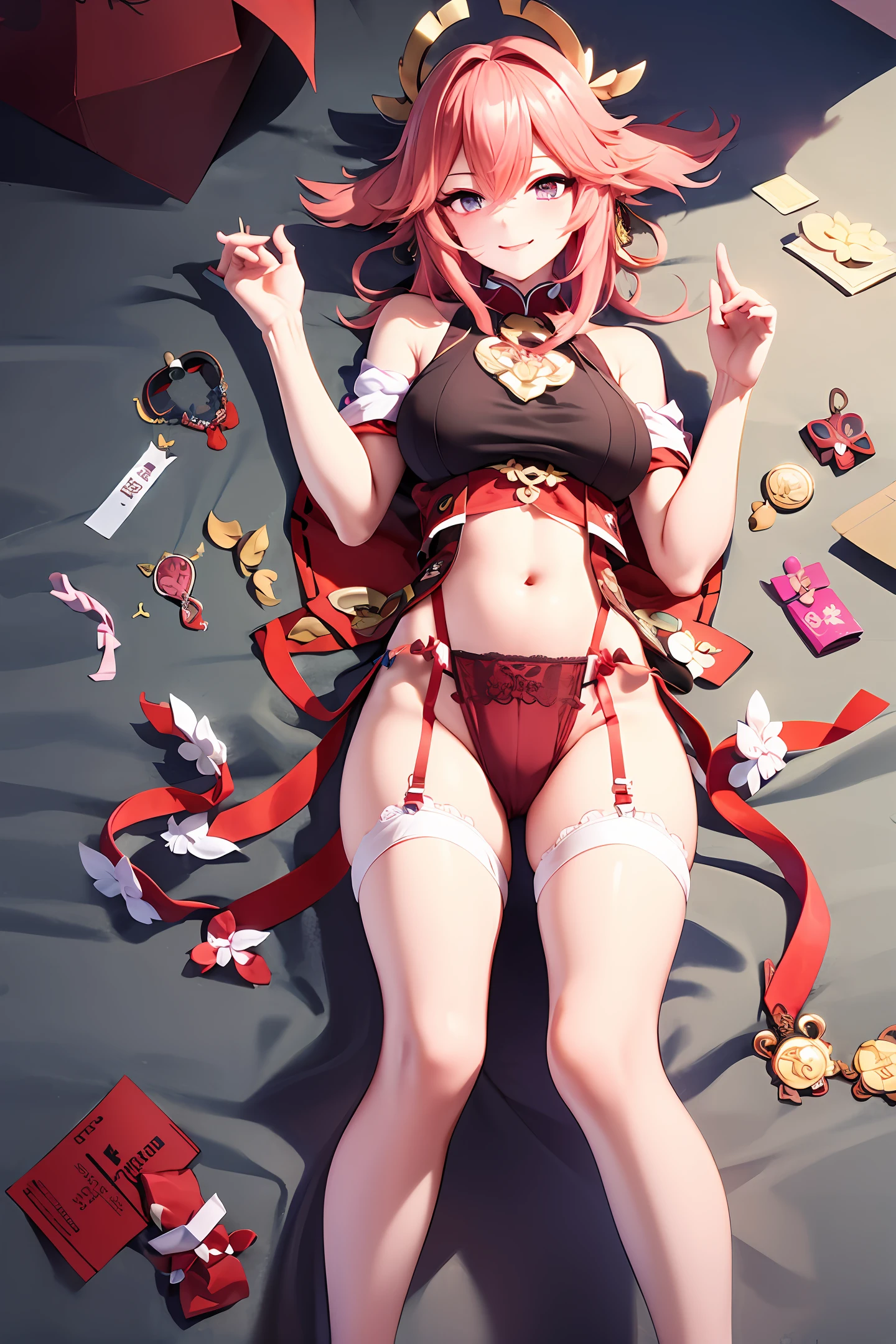 1Women,High cold and cute,Pink hair,Erotic lingerie,Dildos,Vest line,Open both thighs,cum on stomach,Lace-trimmed white stockings,Graceful thighs。Beautiful foots