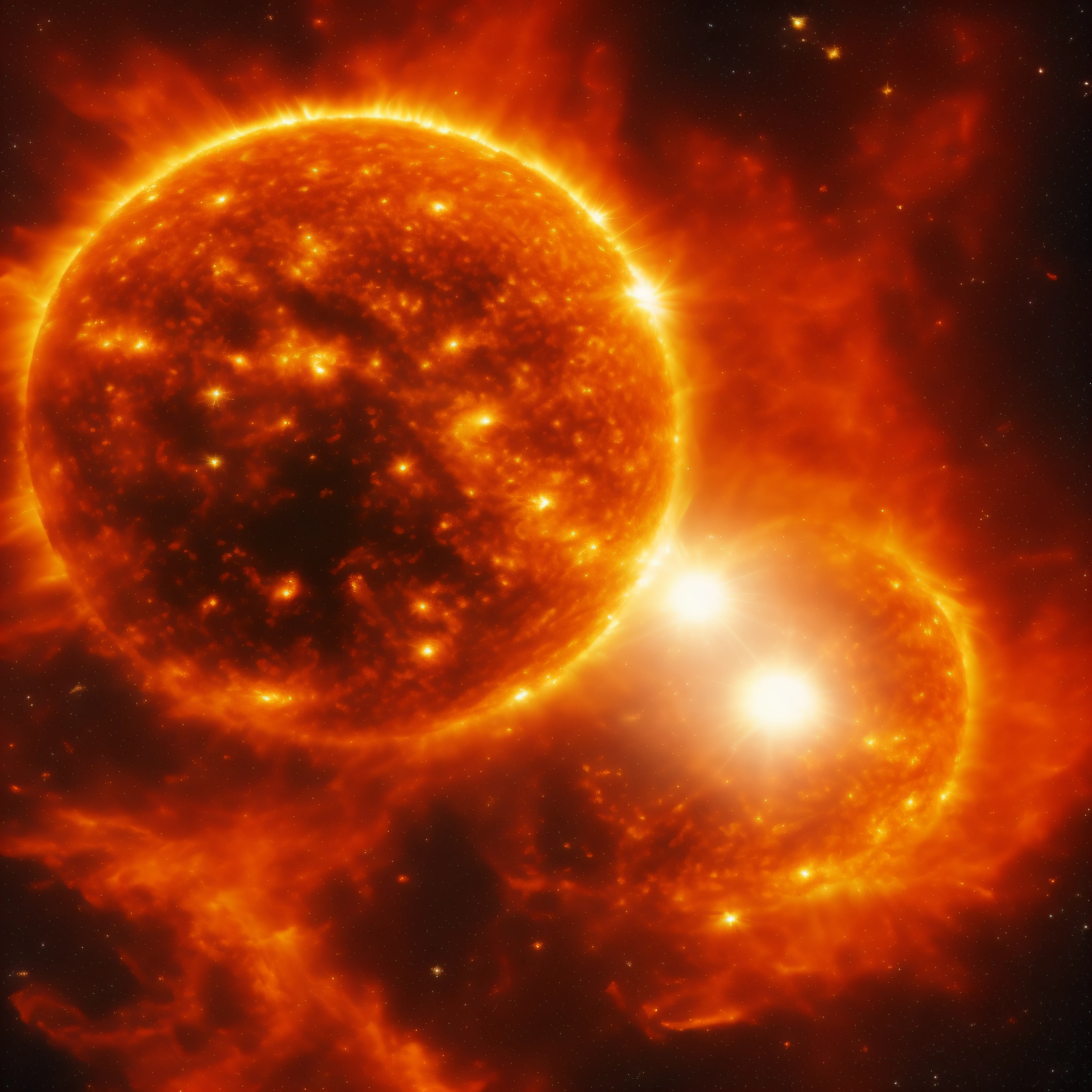 The sun shining in outer space, fundo neutro, fundo escuro