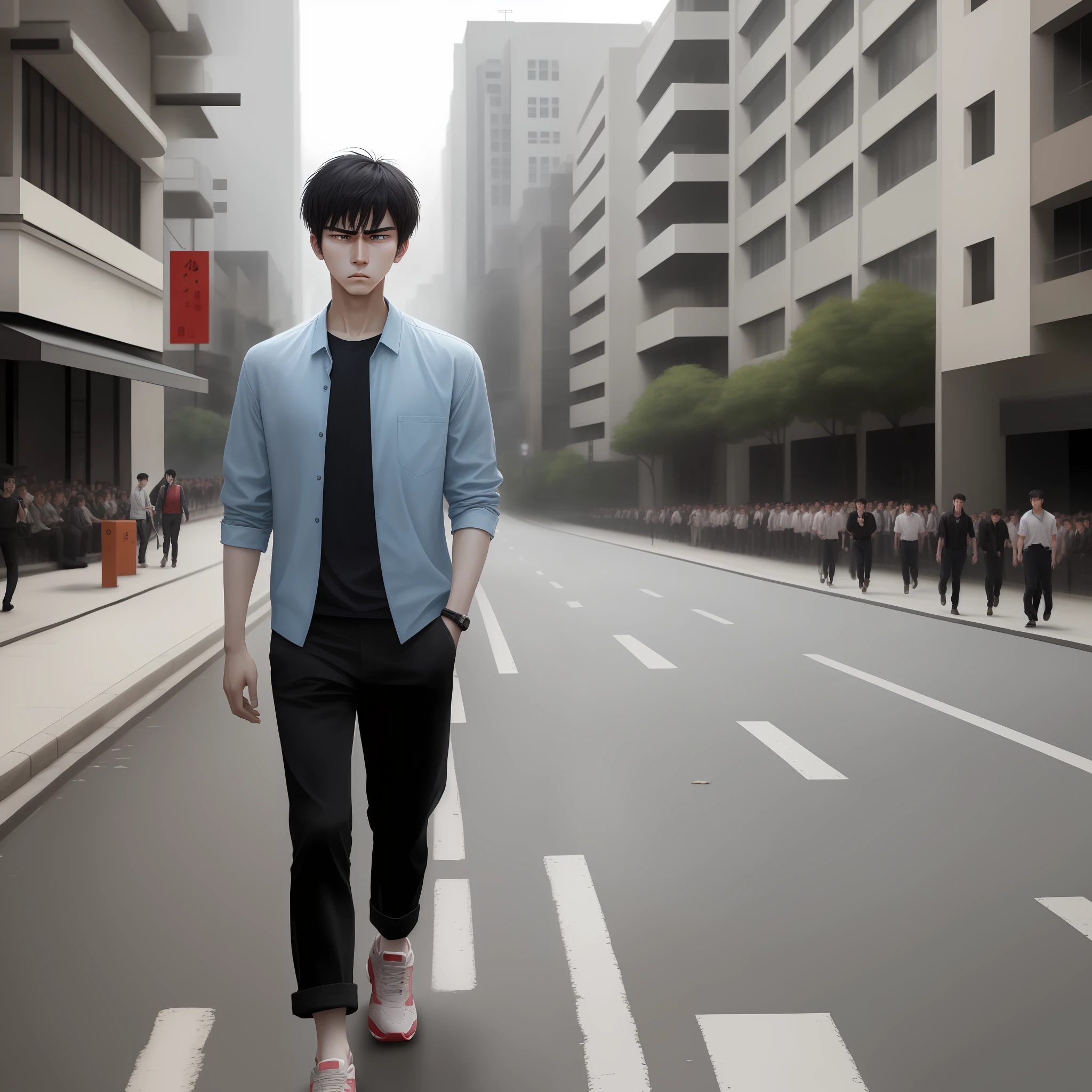 Once proud，The freshly clothed angry horse boy has gradually drifted away。And now walking on the road，Just a frustrated young man who has been smoothed out by the years。