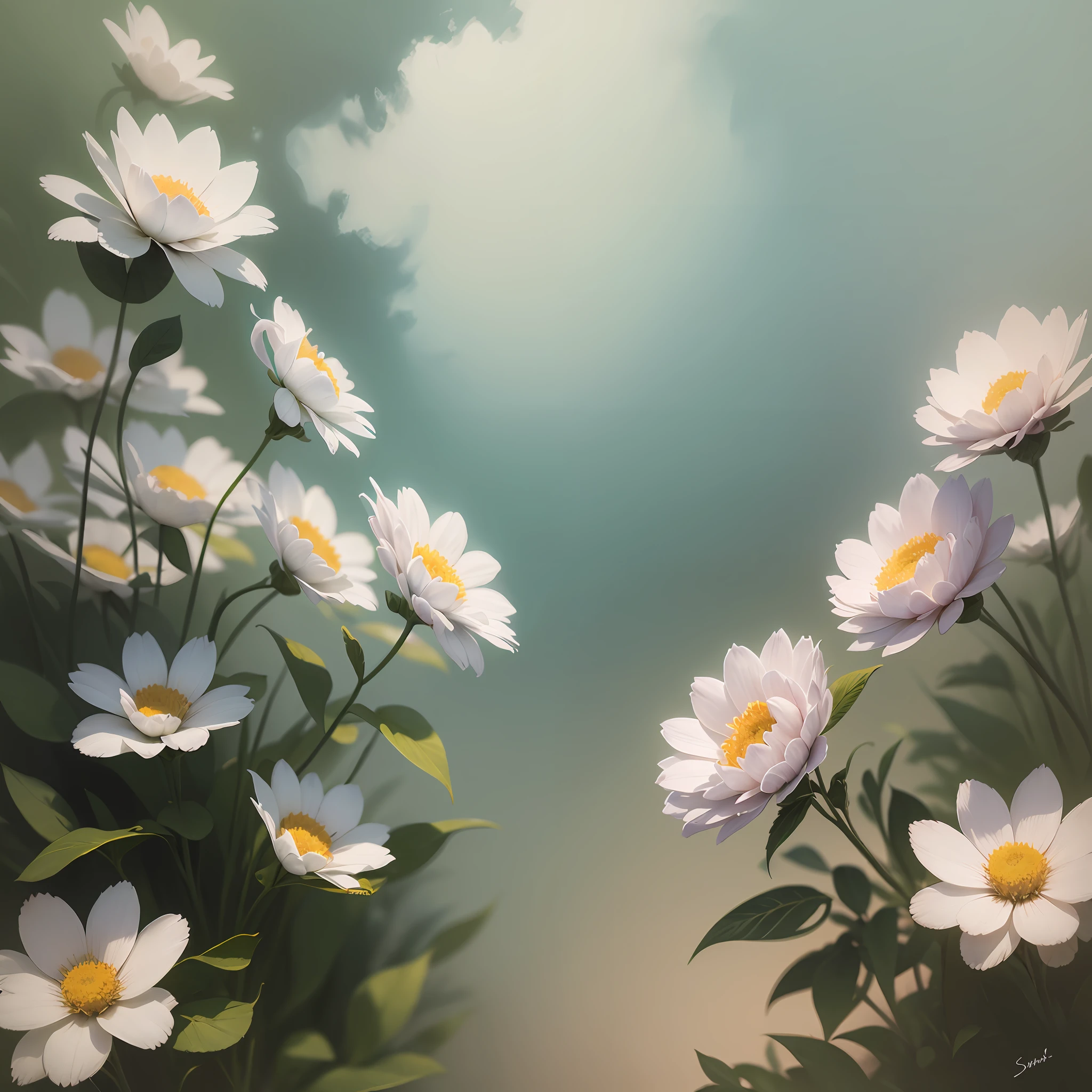 white flowers pan pastel --auto --s2