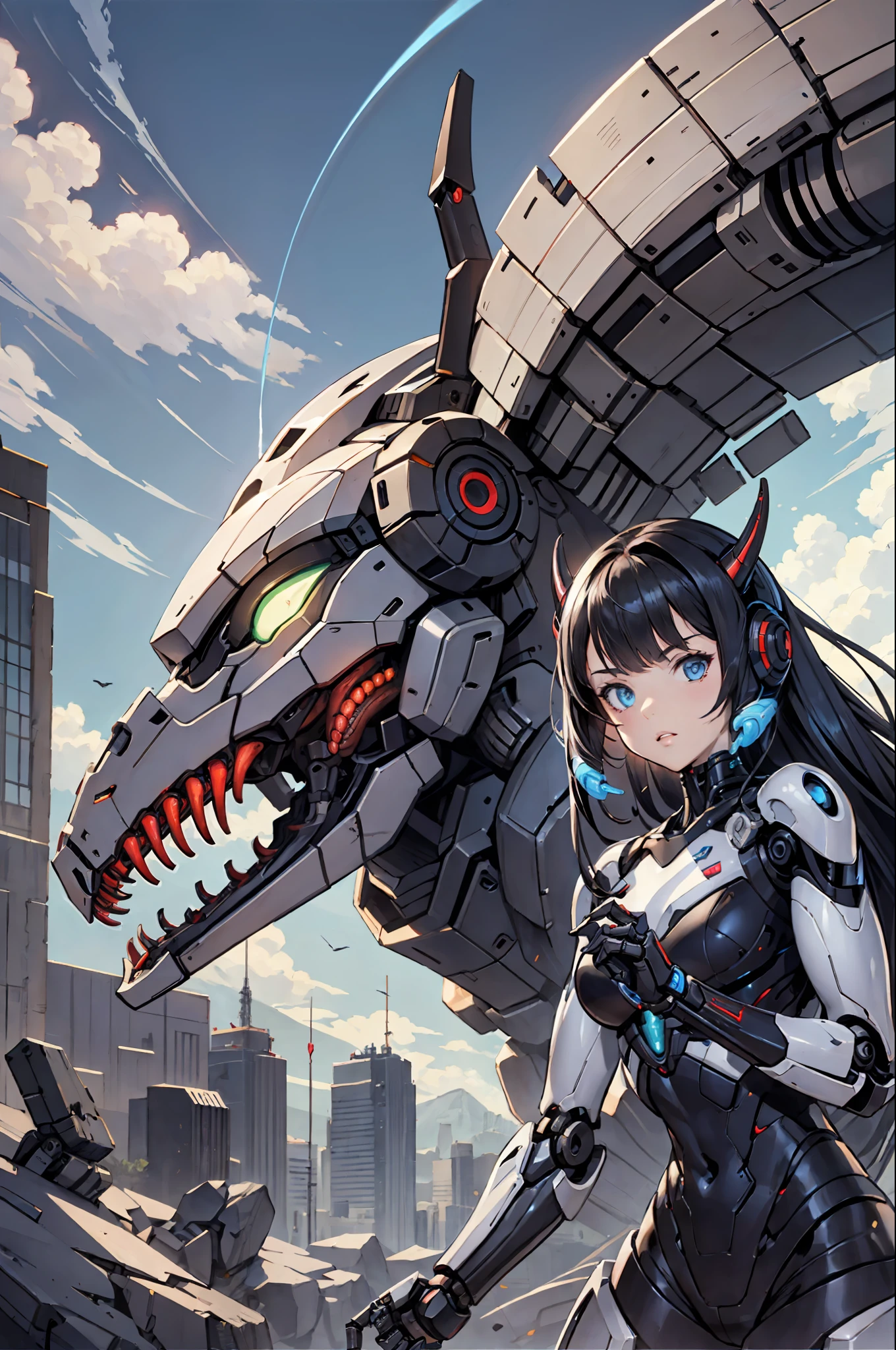 （best qulity）， Oriental detailed background， Girl with man， Science-Fiction， Robotic arm， Guro， alien，Trisomy， ogre，Xenomorph，Mechanically，mechamusume，girlfriend，Mechanical tentacles，entangle，Tight，Mecha alien，fighting，