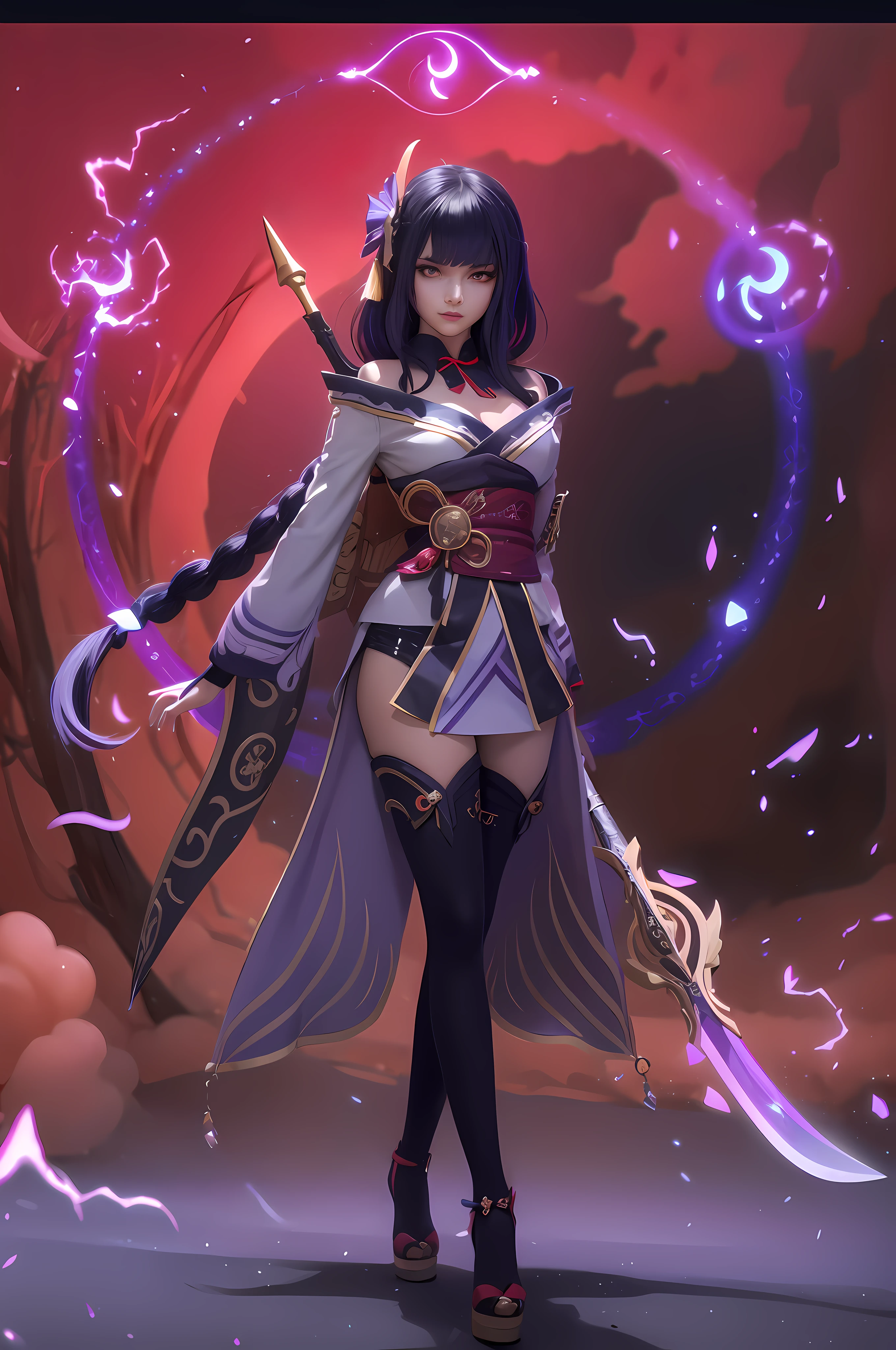 anime girl with sword and armor standing in front of a red background, onmyoji detailed art, ayaka genshin impact, onmyoji, ayaka game genshin impact, keqing from genshin impact, irelia, zhongli from genshin impact, extremely detailed artgerm, onmyoji portrait, black - haired mage, blue electro eyes