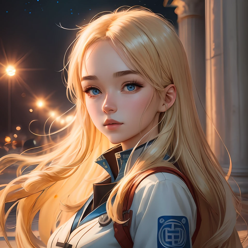 1girl, (ulzzang-6500:0.7), (best quality: 1.4), super detailed, super sharp, (masterpiece: 1.4), high quality, high definition, high quality textures, high quality shadows, beautiful details, very Detailed cg, detailed textures, beautiful details, highly detailed cg, detailed textures, realistic facial expressions, realistic, colorful, delicate, cinematic light, side lighting, realistic facial expressions, long blonde hair and blue eyes Anime girl, beautiful eyes, jewelry, lenses, flares, beautiful anime portrait, blonde anime girl with long hair, shiny flowing hair, flowing shiny hair, medium big breasts, style art germ, long hair anime girl, beautiful anime girl, beautiful anime woman, long hair Ilya Kuvshinov hair, art station, 4k, Greek temple night background