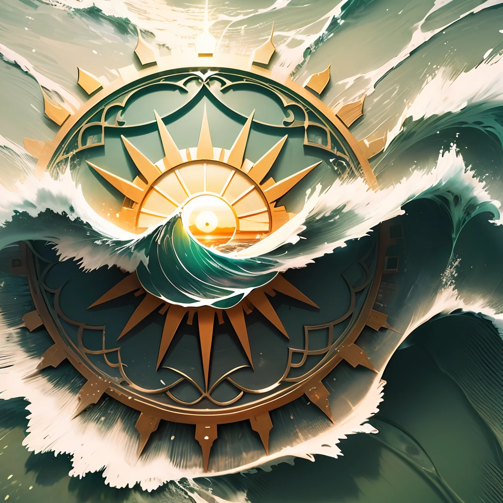 boho style logo design, sun and wave — v 5 --auto --s2