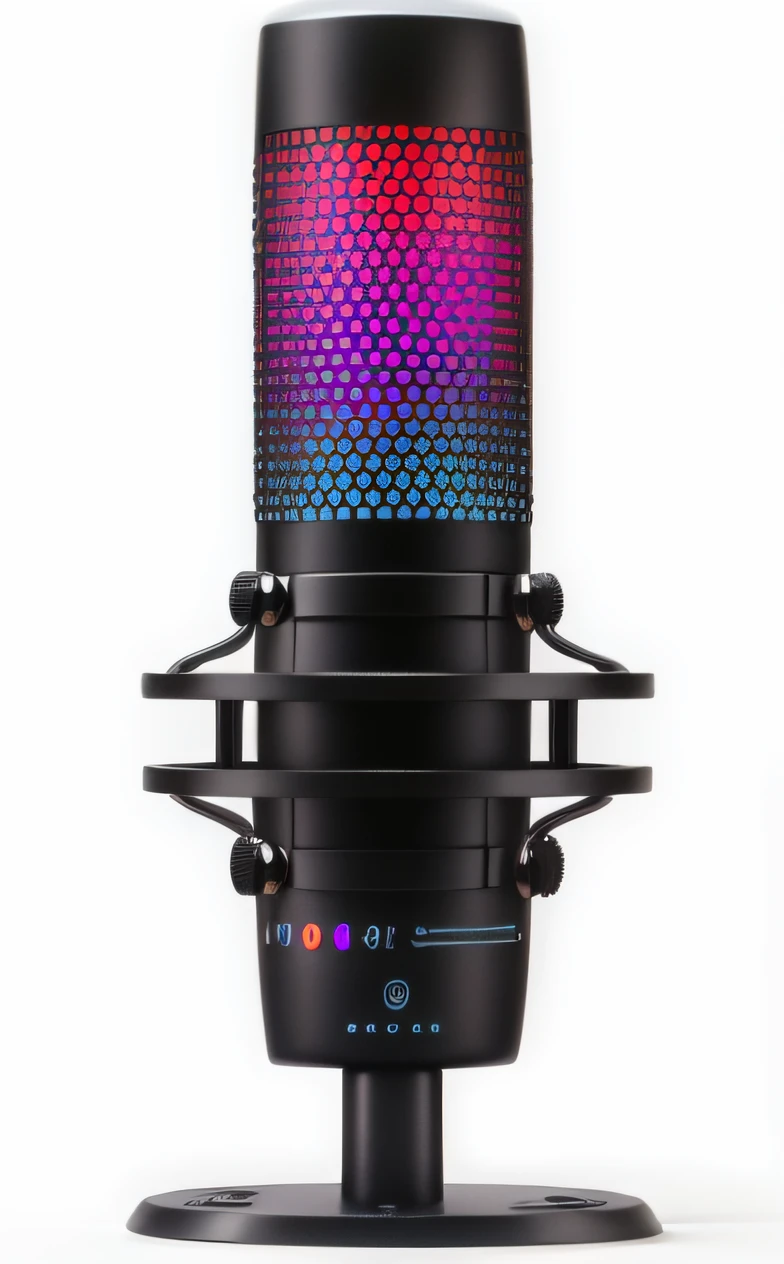 microfone rgb ultra realista, fundo branco sem detalhes --auto