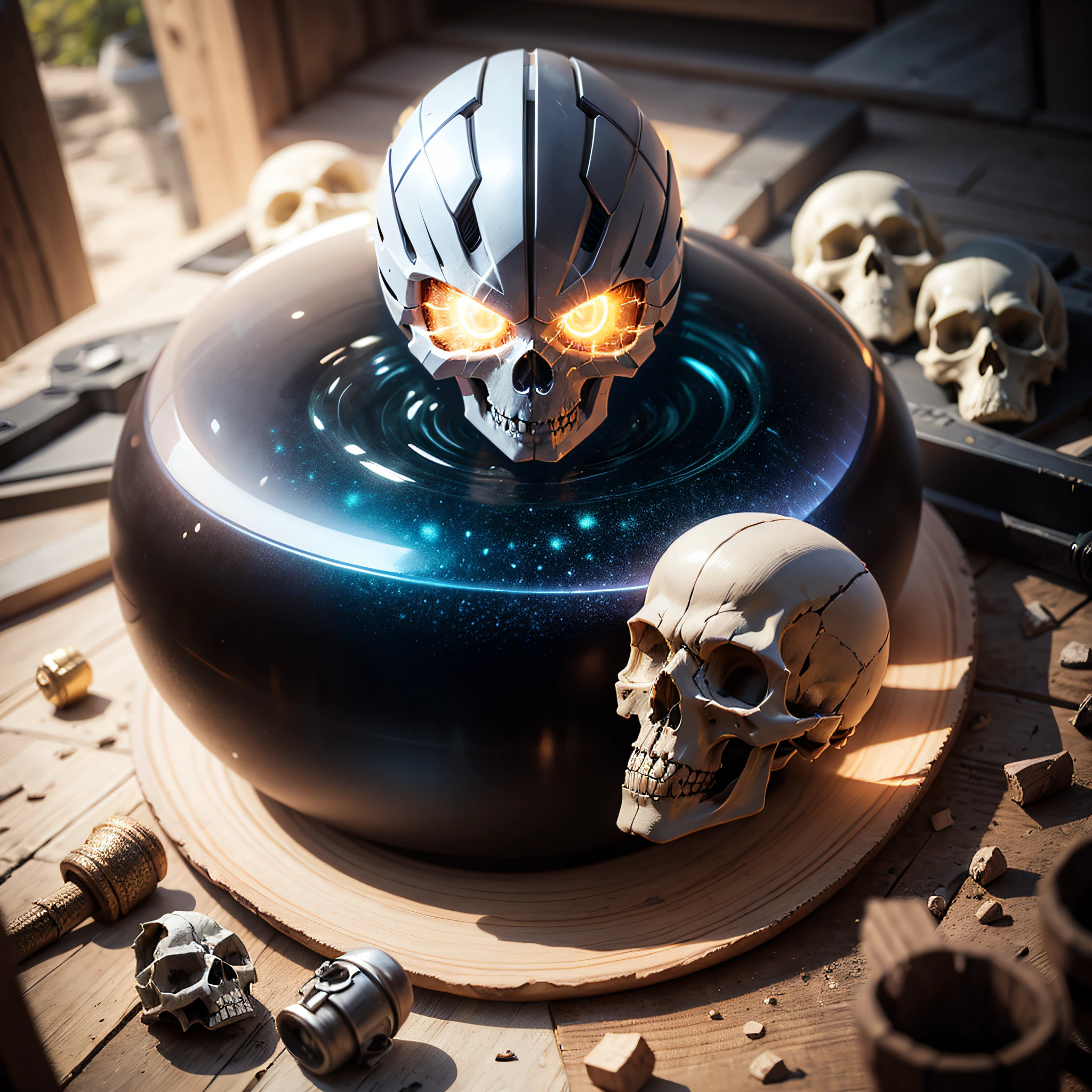 Leave only the skull and increase the size of it as much as you can