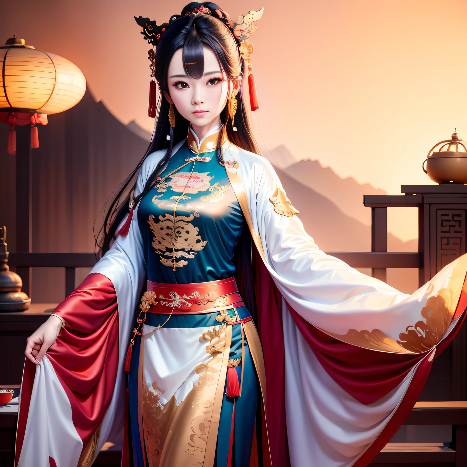 Ancient style Zhang Daoling Tianshi,Wearing a Taoist robe,