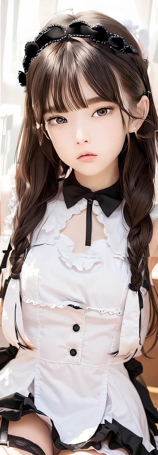 Wearing a goth--style headband