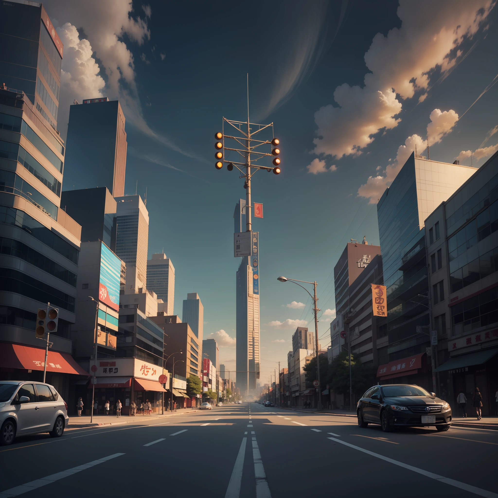anime masterpiece set on a sunny Japanese street with high quality.