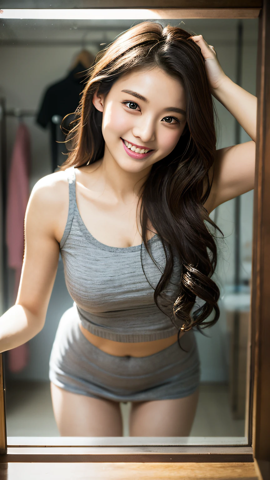 Hyperdetailed photorealism high resolution,,,
pov, fittingroom,
soft lighting,

__world_people_B__ loli 1girl, solo,,,
detailed loli face,

wearing __**wild card**__,

looking at viewer,
(happy smile),